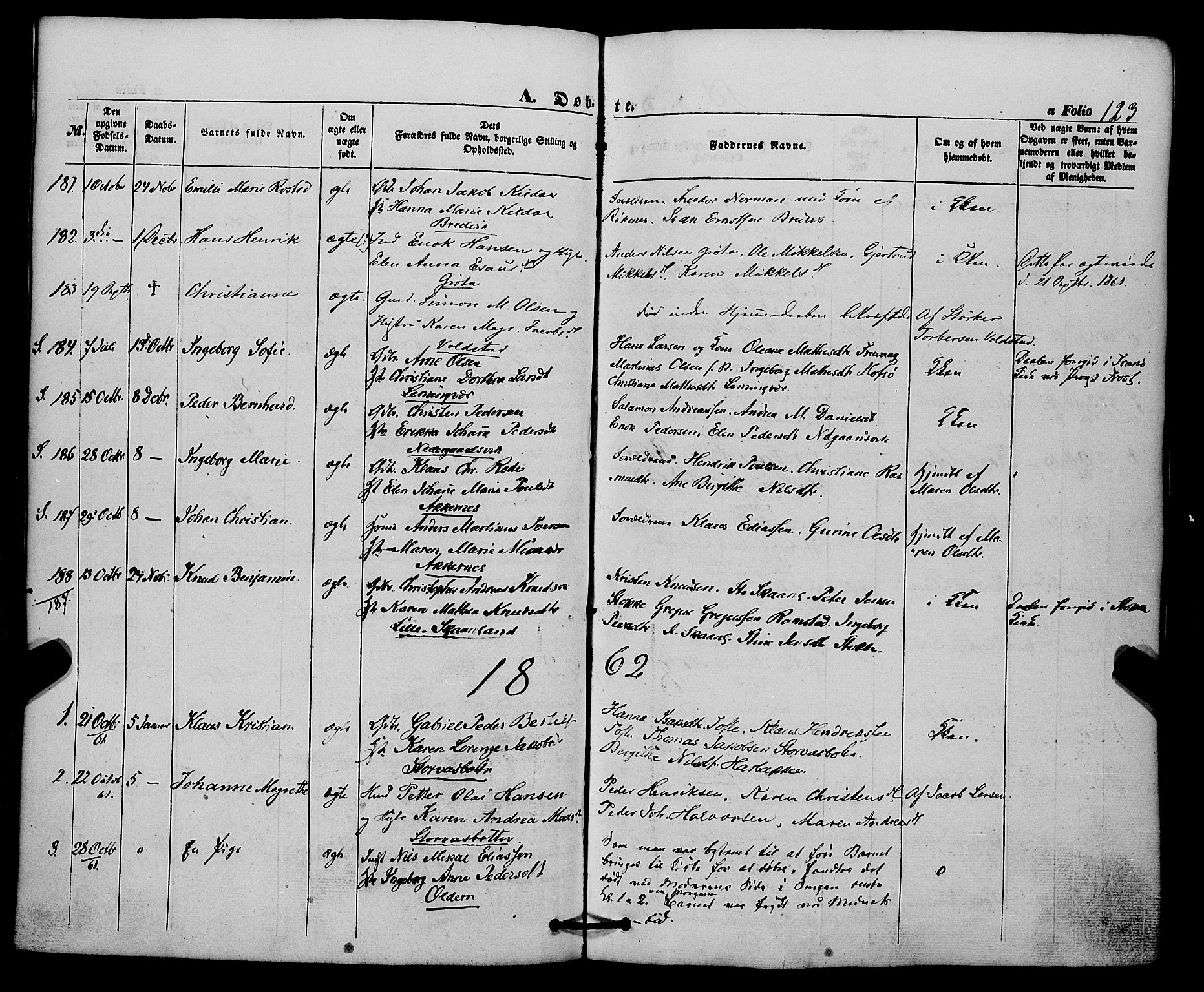 Trondenes sokneprestkontor, SATØ/S-1319/H/Ha/L0011kirke: Parish register (official) no. 11, 1853-1862, p. 123