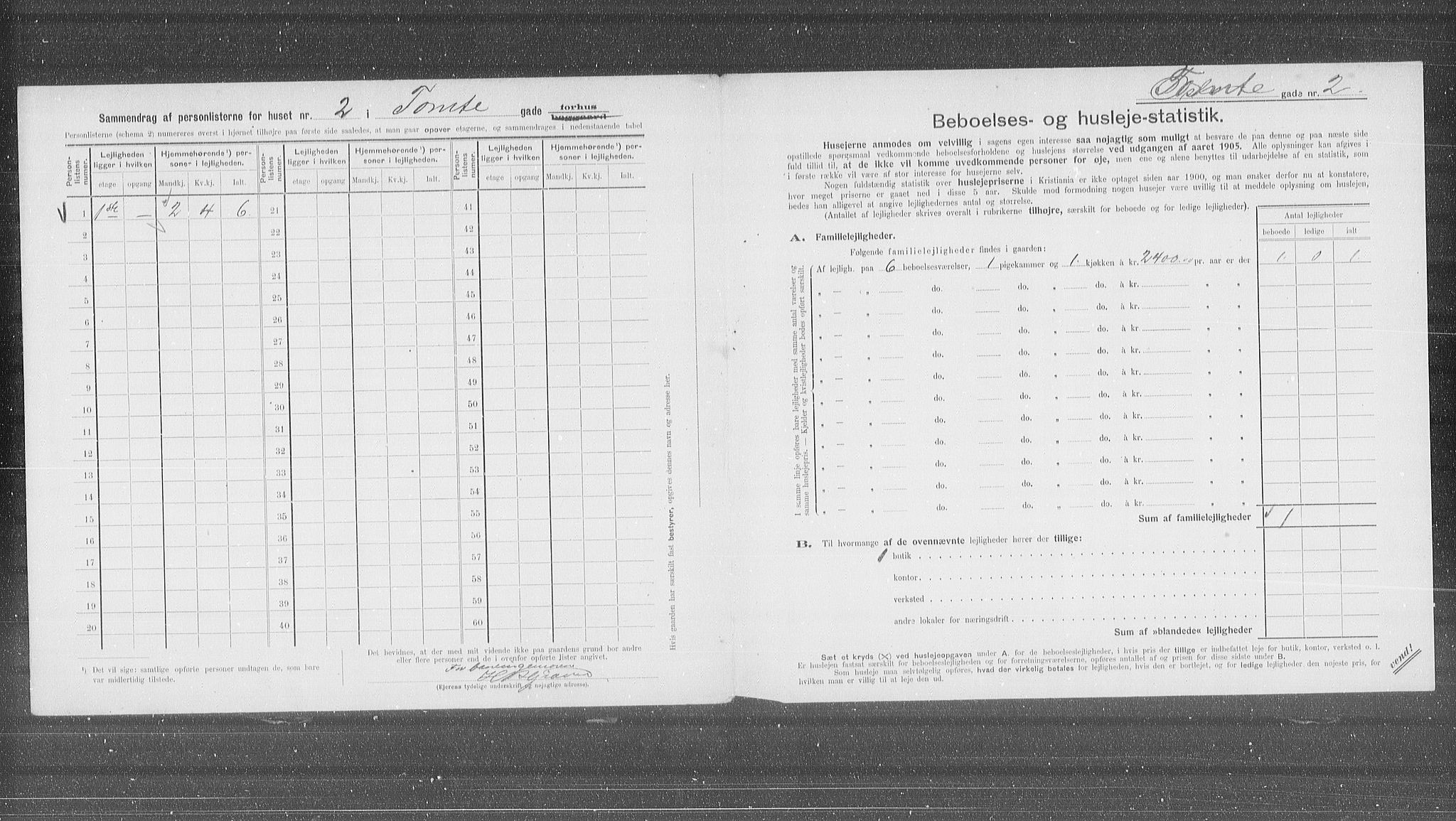 OBA, Municipal Census 1905 for Kristiania, 1905, p. 59453