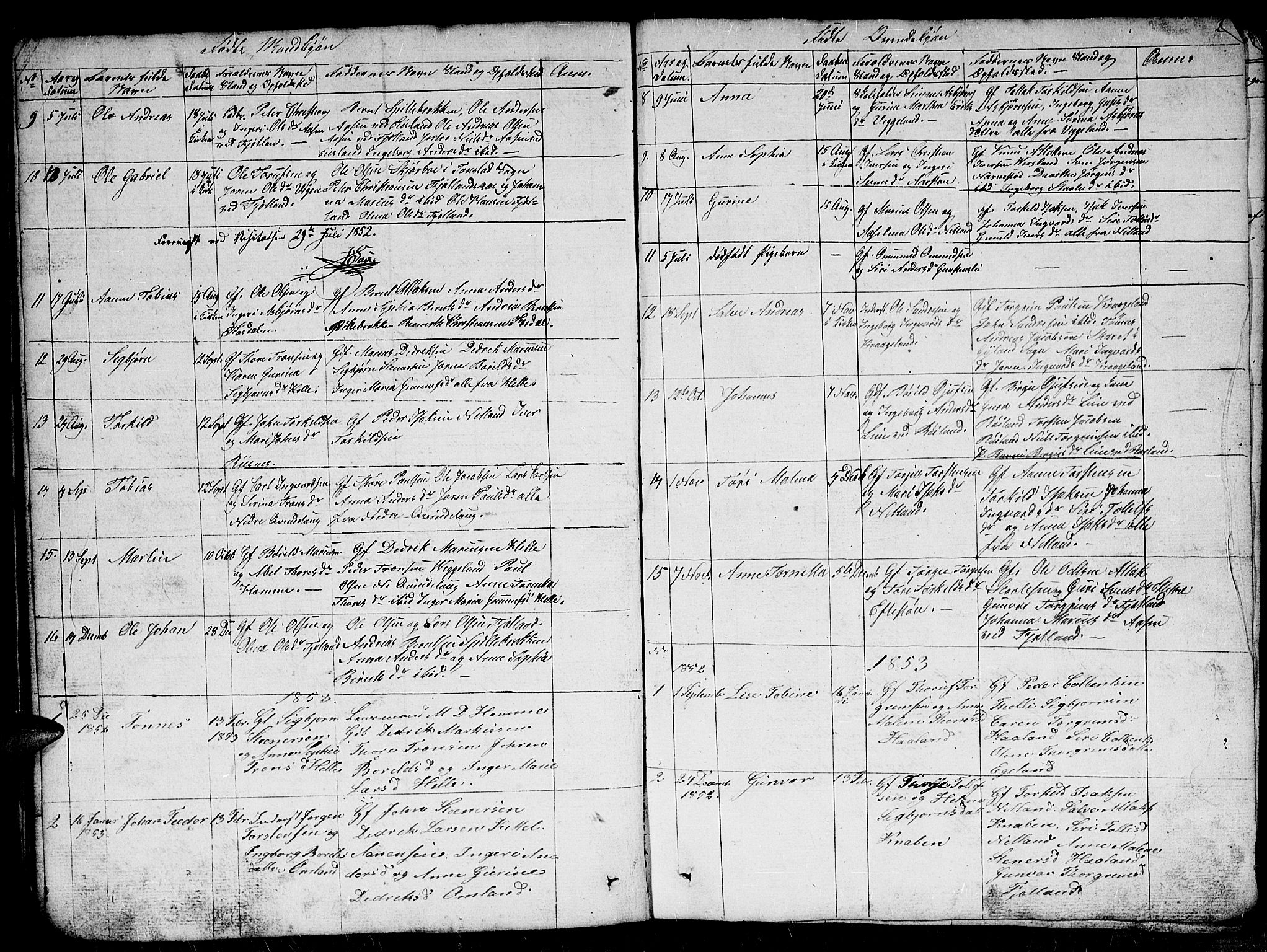 Fjotland sokneprestkontor, AV/SAK-1111-0010/F/Fb/L0002: Parish register (copy) no. B 2, 1841-1871, p. 23