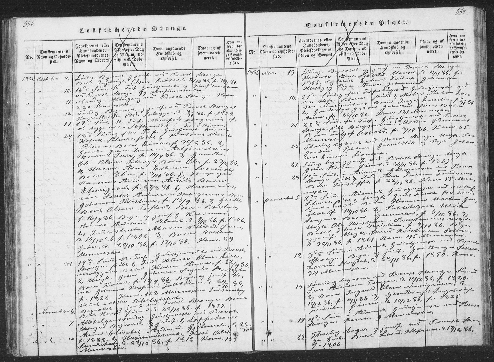 Ministerialprotokoller, klokkerbøker og fødselsregistre - Sør-Trøndelag, SAT/A-1456/668/L0816: Parish register (copy) no. 668C05, 1816-1893, p. 556-557