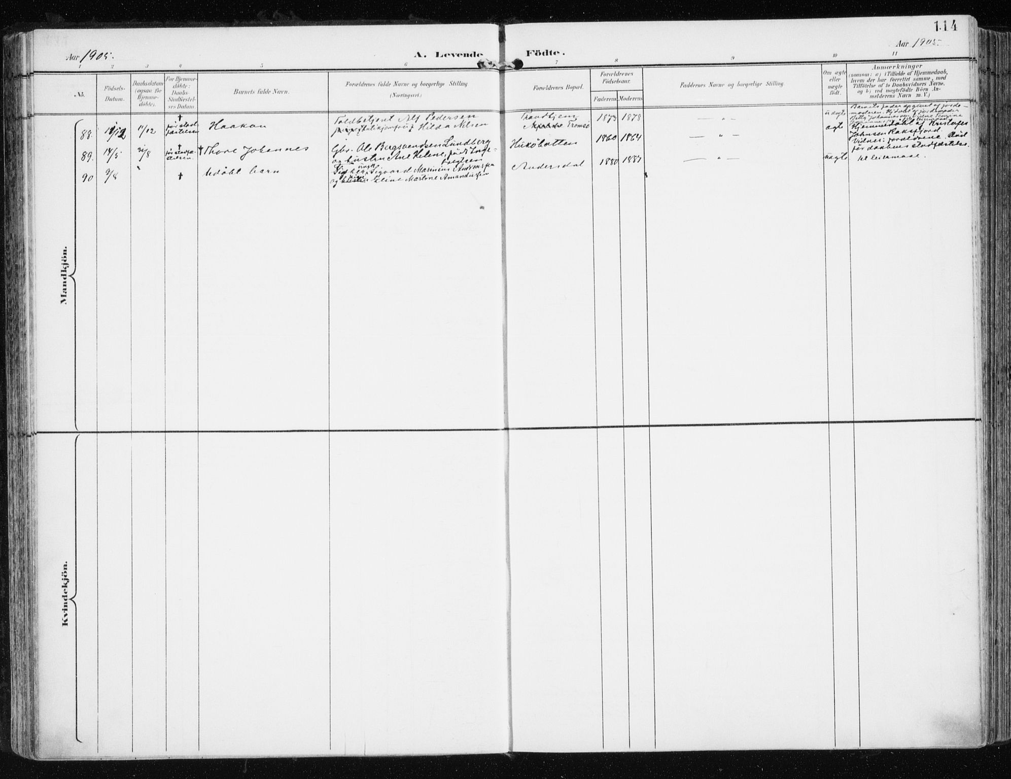 Tromsøysund sokneprestkontor, AV/SATØ-S-1304/G/Ga/L0006kirke: Parish register (official) no. 6, 1897-1906, p. 114