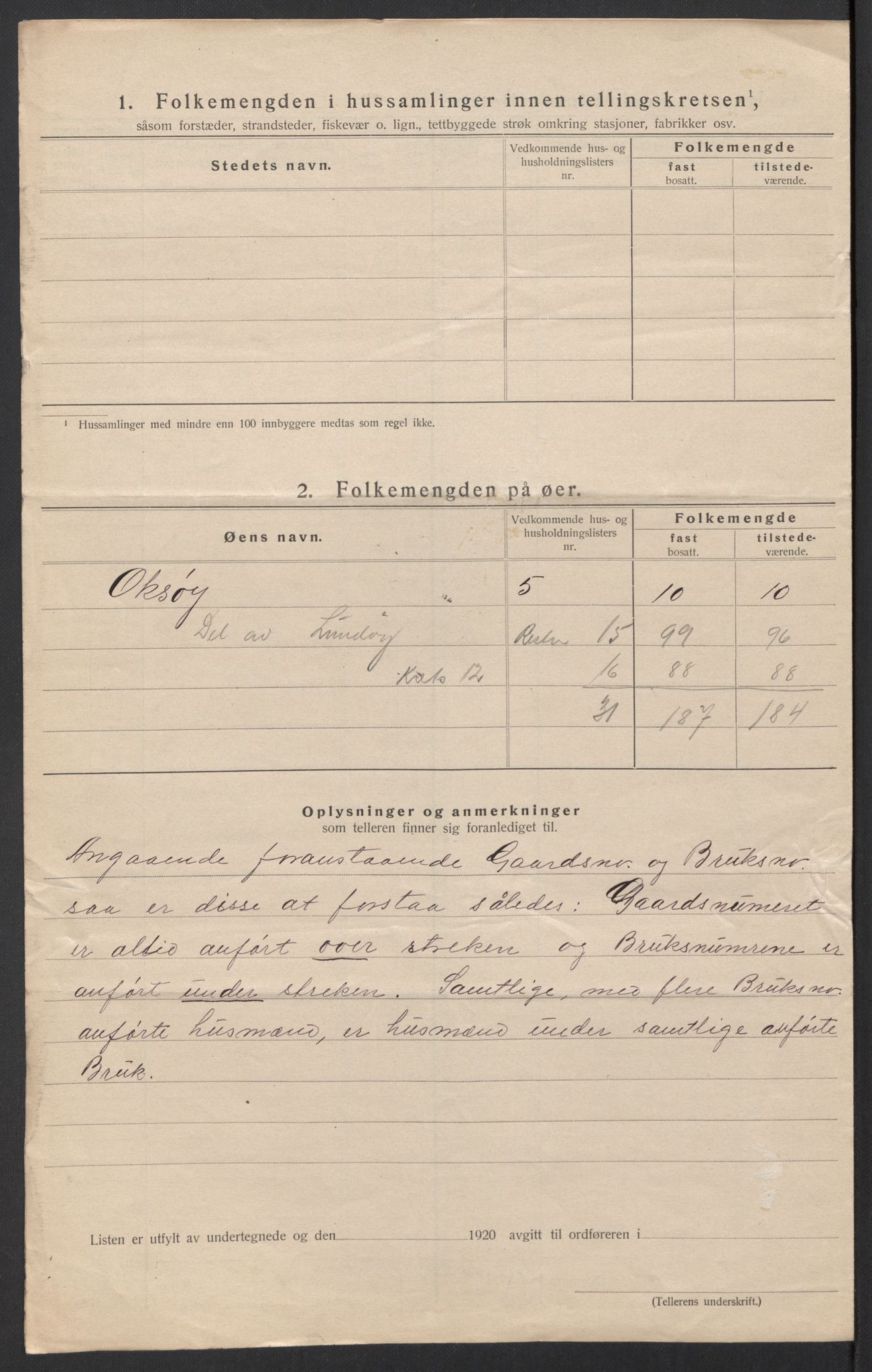 SAT, 1920 census for Steigen, 1920, p. 45