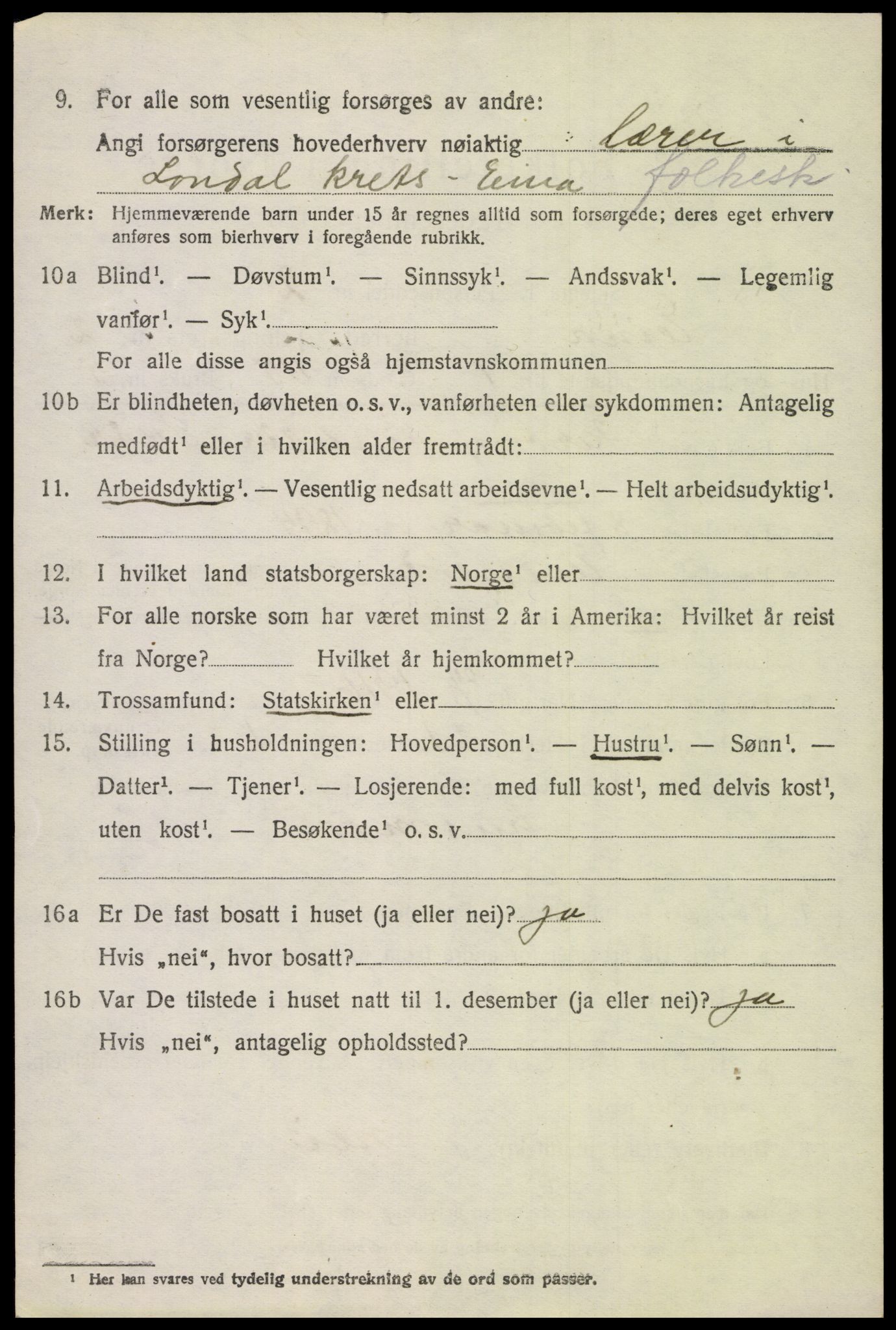 SAH, 1920 census for Eina, 1920, p. 1769