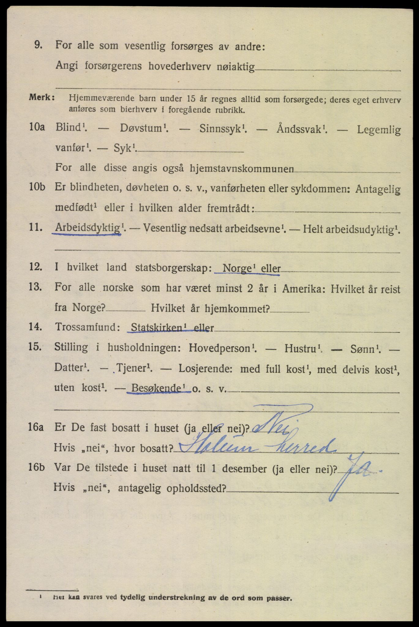 SAK, 1920 census for Søgne, 1920, p. 4796