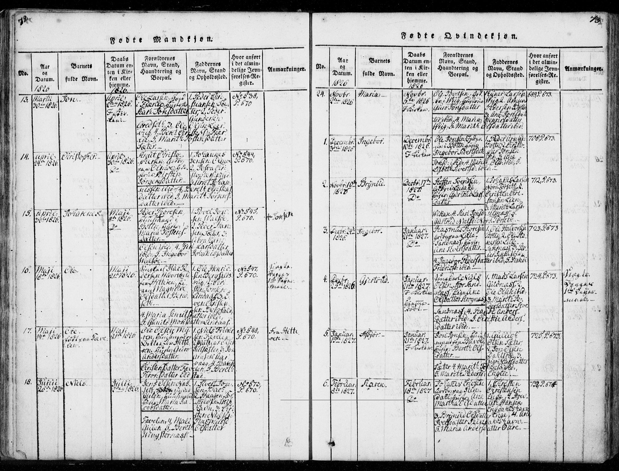 Ministerialprotokoller, klokkerbøker og fødselsregistre - Møre og Romsdal, AV/SAT-A-1454/578/L0903: Parish register (official) no. 578A02, 1819-1838, p. 72-73