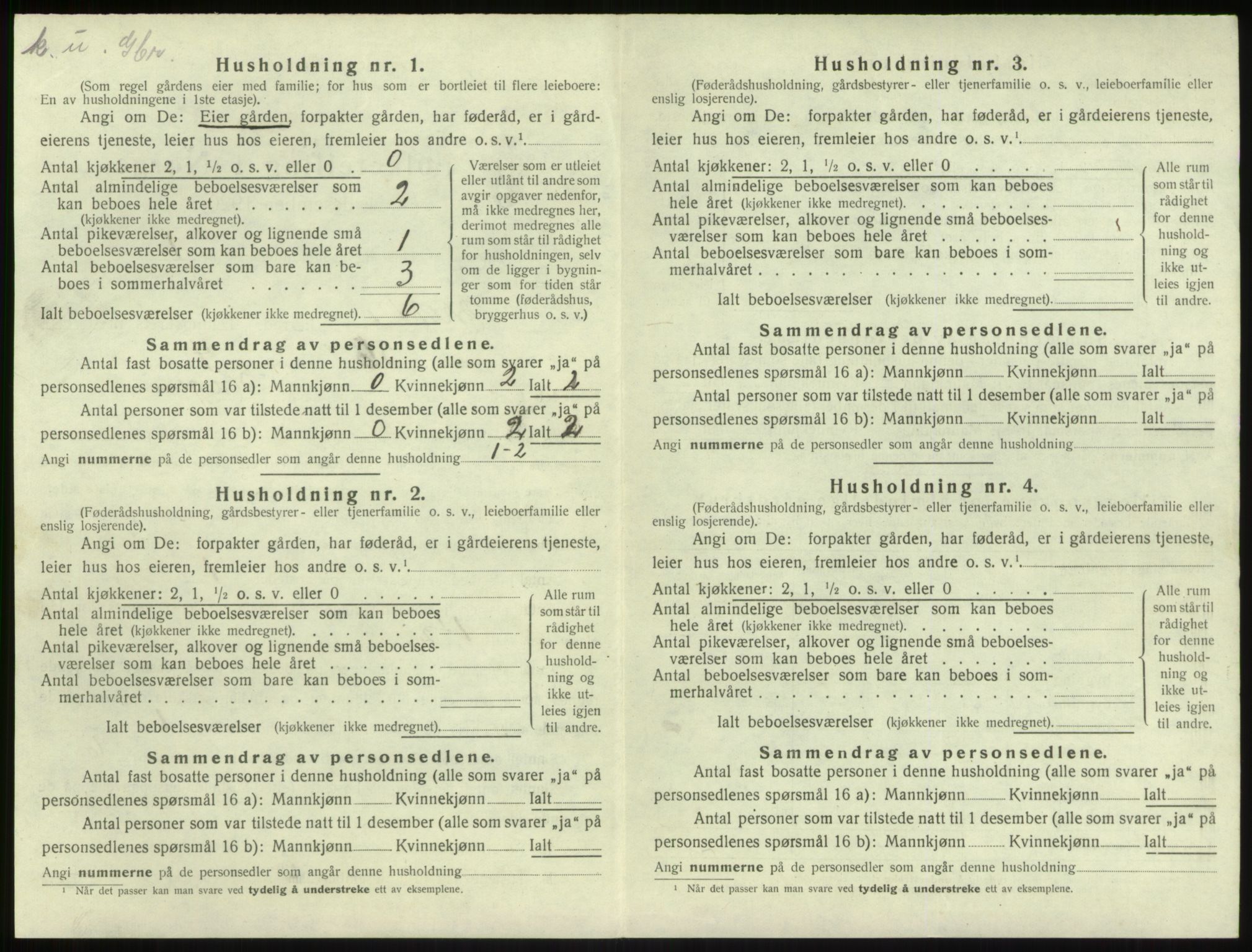 SAB, 1920 census for Brekke, 1920, p. 200