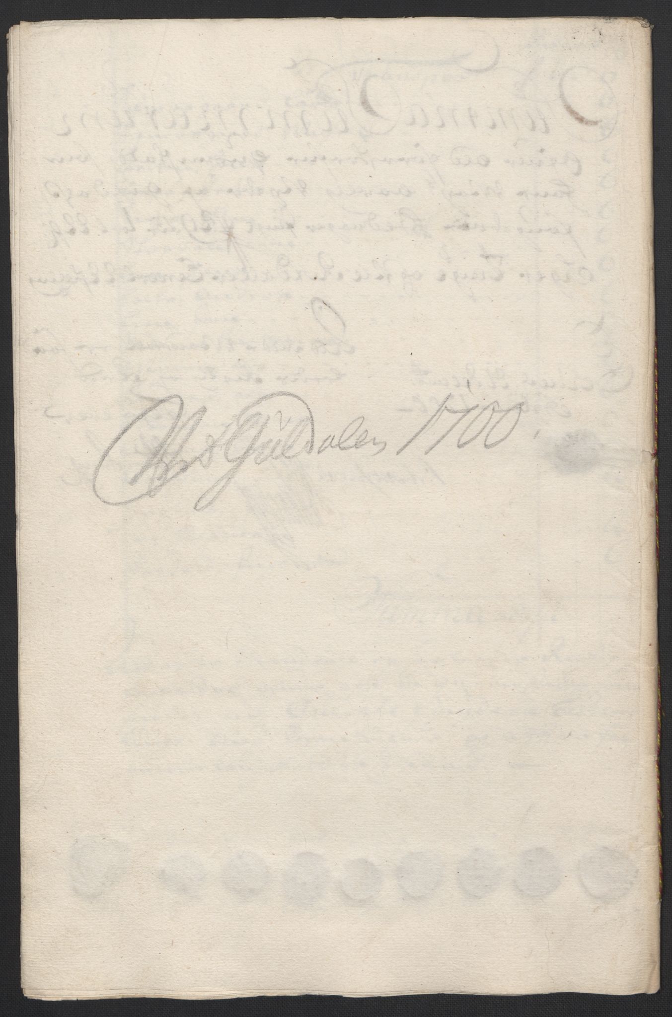 Rentekammeret inntil 1814, Reviderte regnskaper, Fogderegnskap, AV/RA-EA-4092/R60/L3950: Fogderegnskap Orkdal og Gauldal, 1700, p. 337