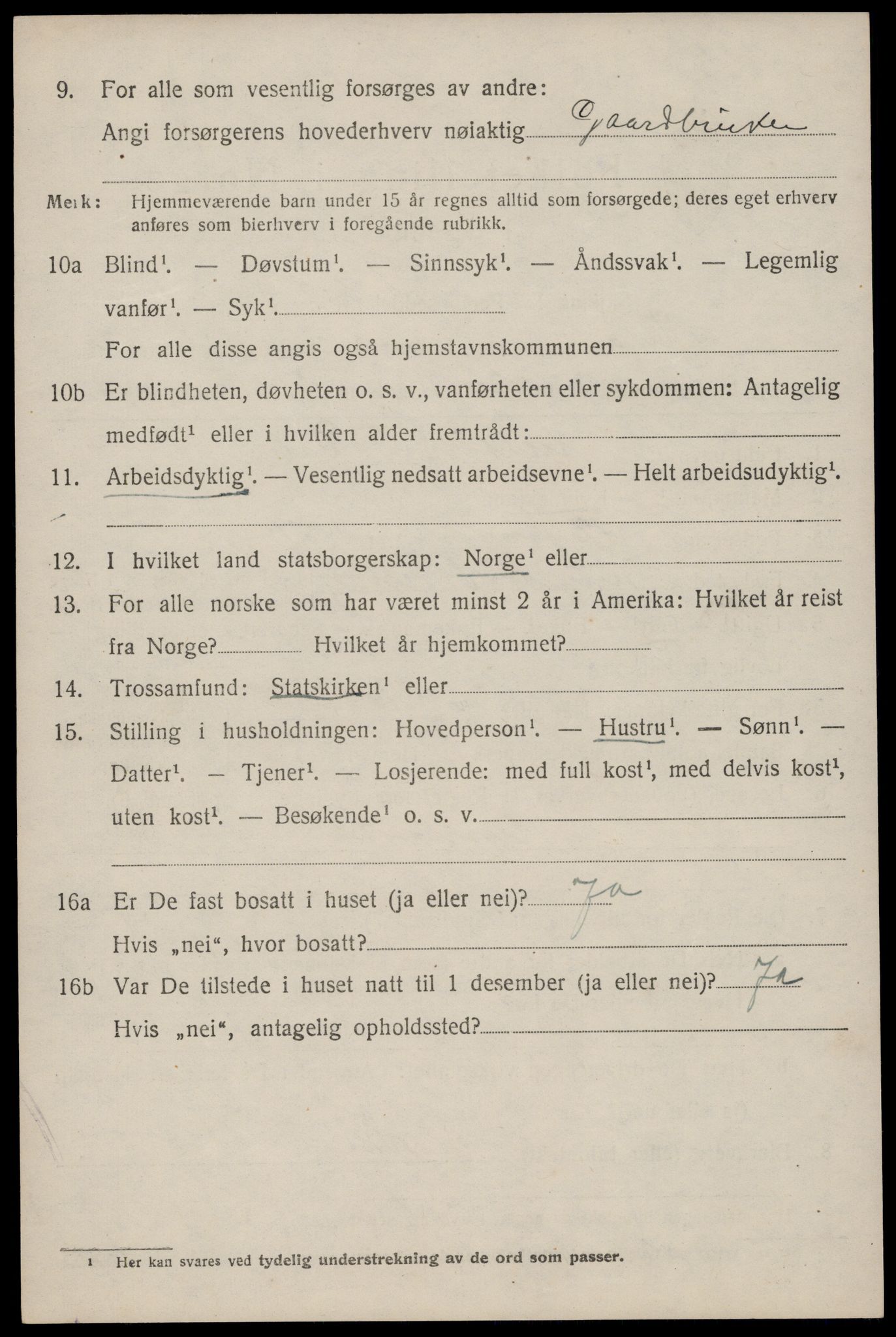 SAST, 1920 census for Klepp, 1920, p. 2907