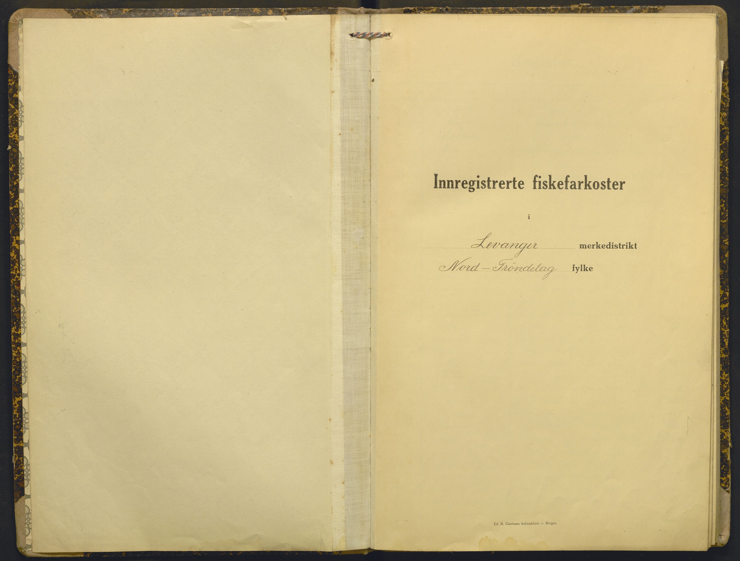 Fiskeridirektoratet - 1 Adm. ledelse - 13 Båtkontoret, AV/SAB-A-2003/I/Ia/Iad/L0027: 135.0413/1 Merkeprotokoll - Levanger, 1920-1968