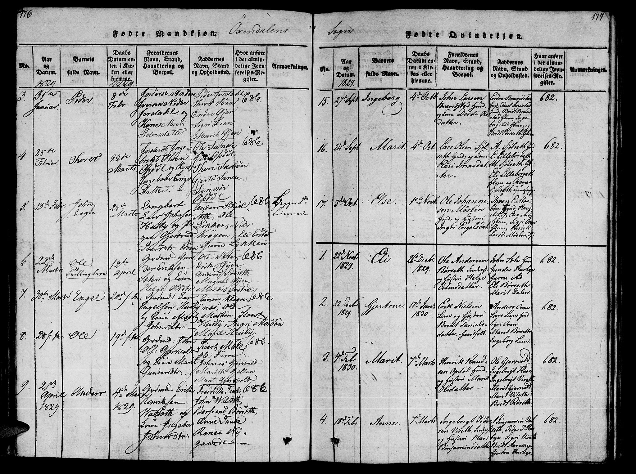 Ministerialprotokoller, klokkerbøker og fødselsregistre - Møre og Romsdal, SAT/A-1454/590/L1011: Parish register (official) no. 590A03 /3, 1819-1832, p. 176-177