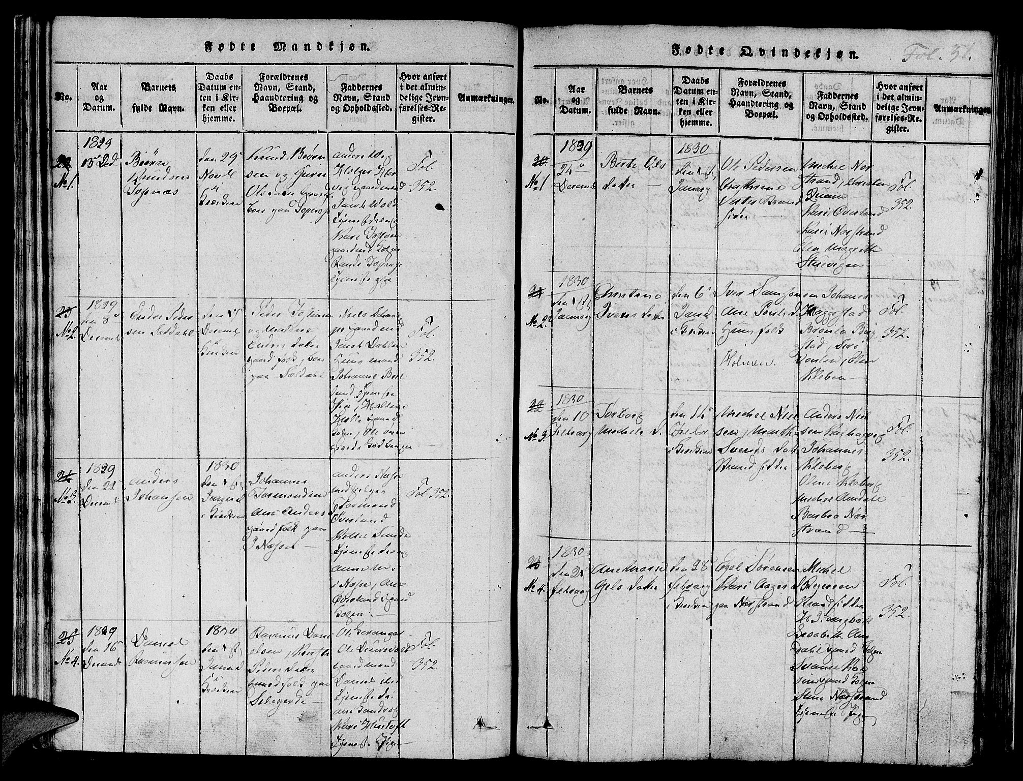 Nedstrand sokneprestkontor, SAST/A-101841/01/IV: Parish register (official) no. A 6, 1816-1838, p. 51