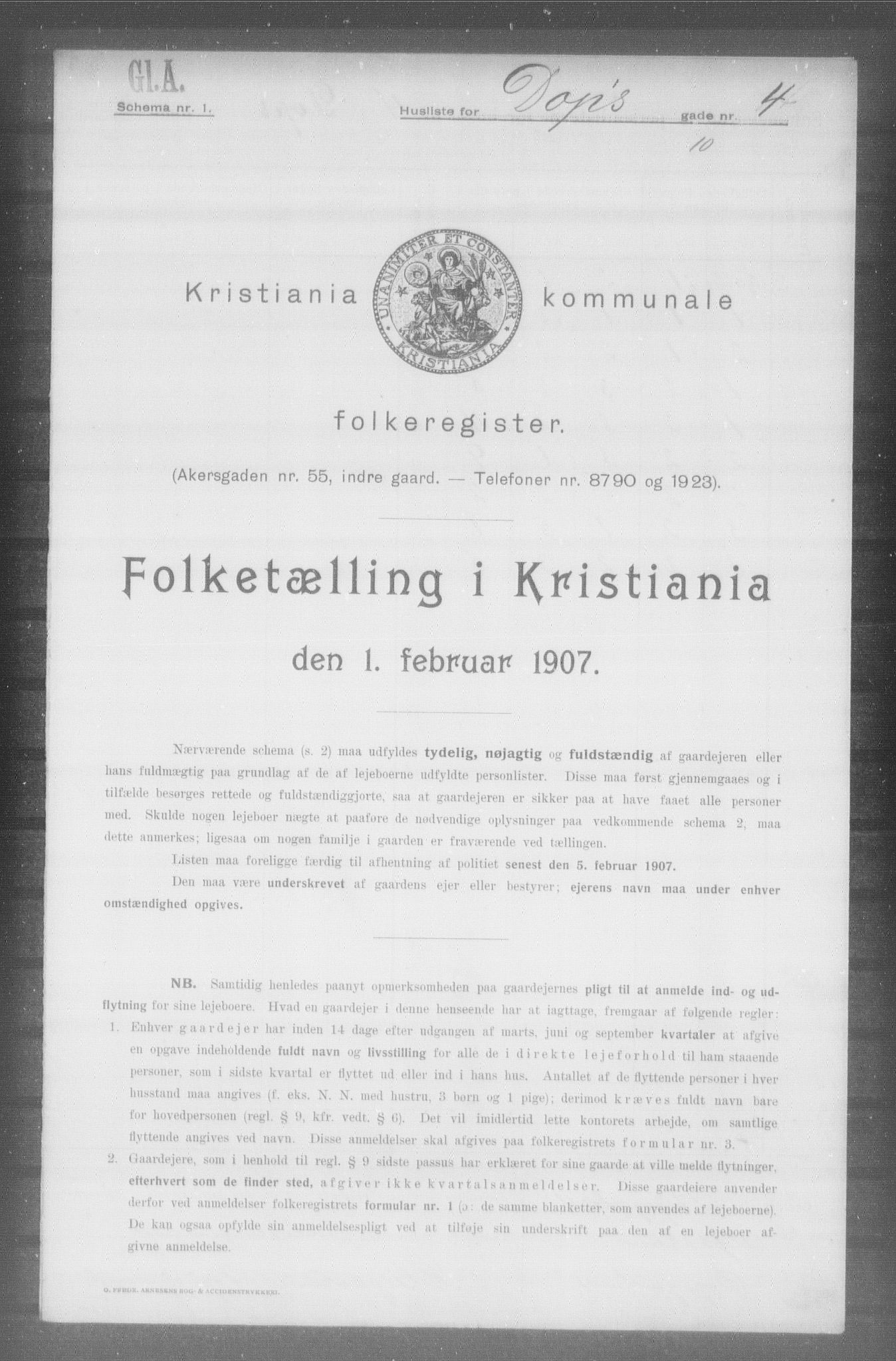 OBA, Municipal Census 1907 for Kristiania, 1907, p. 8062