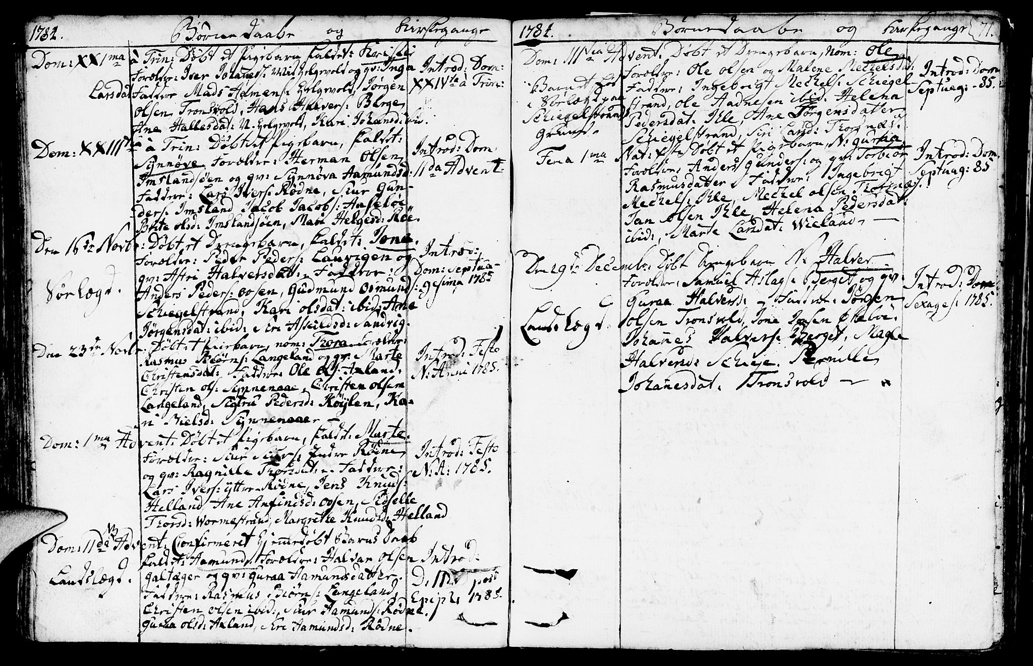 Vikedal sokneprestkontor, SAST/A-101840/01/IV: Parish register (official) no. A 2, 1779-1817, p. 71