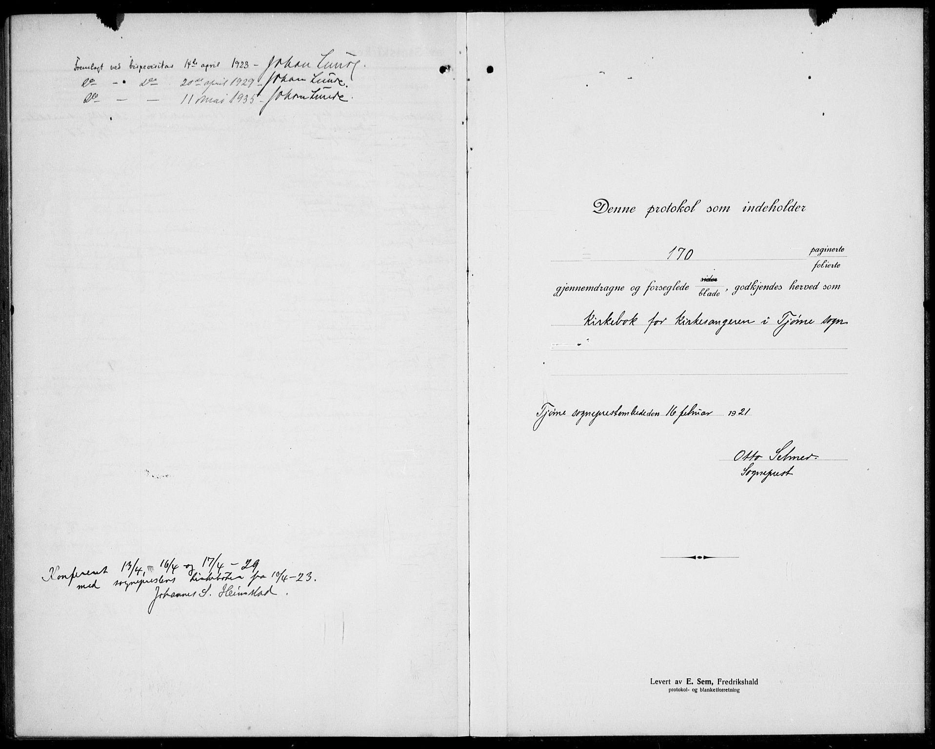 Tjøme kirkebøker, SAKO/A-328/G/Ga/L0003: Parish register (copy) no. 3, 1921-1935