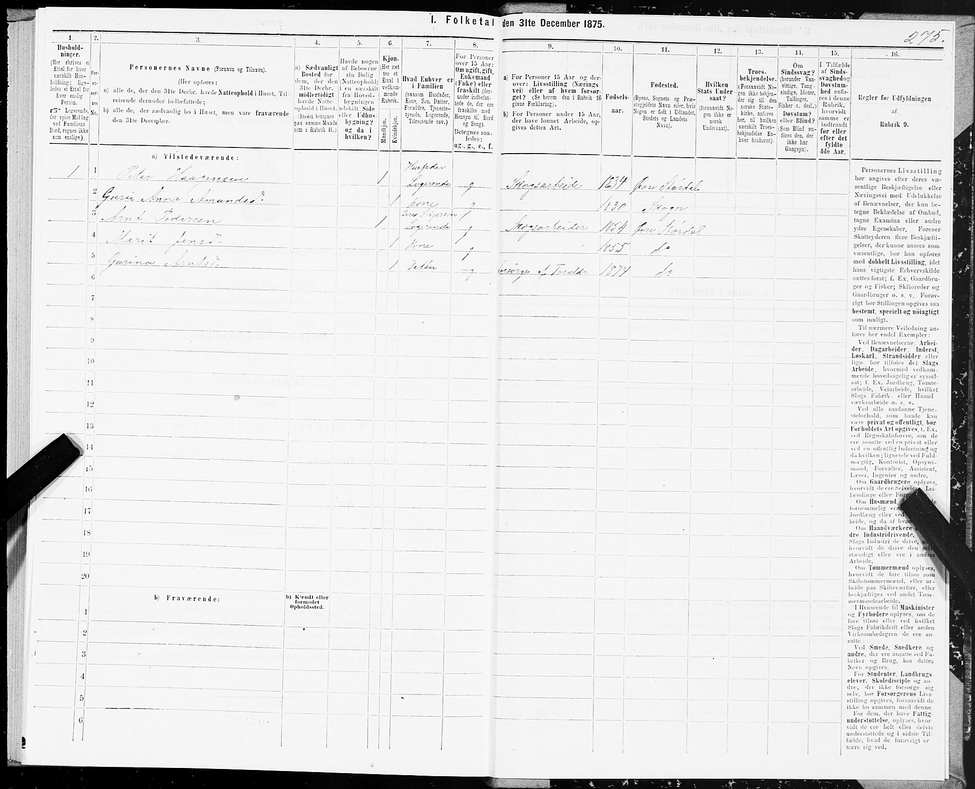 SAT, 1875 census for 1711P Øvre Stjørdal, 1875, p. 2275