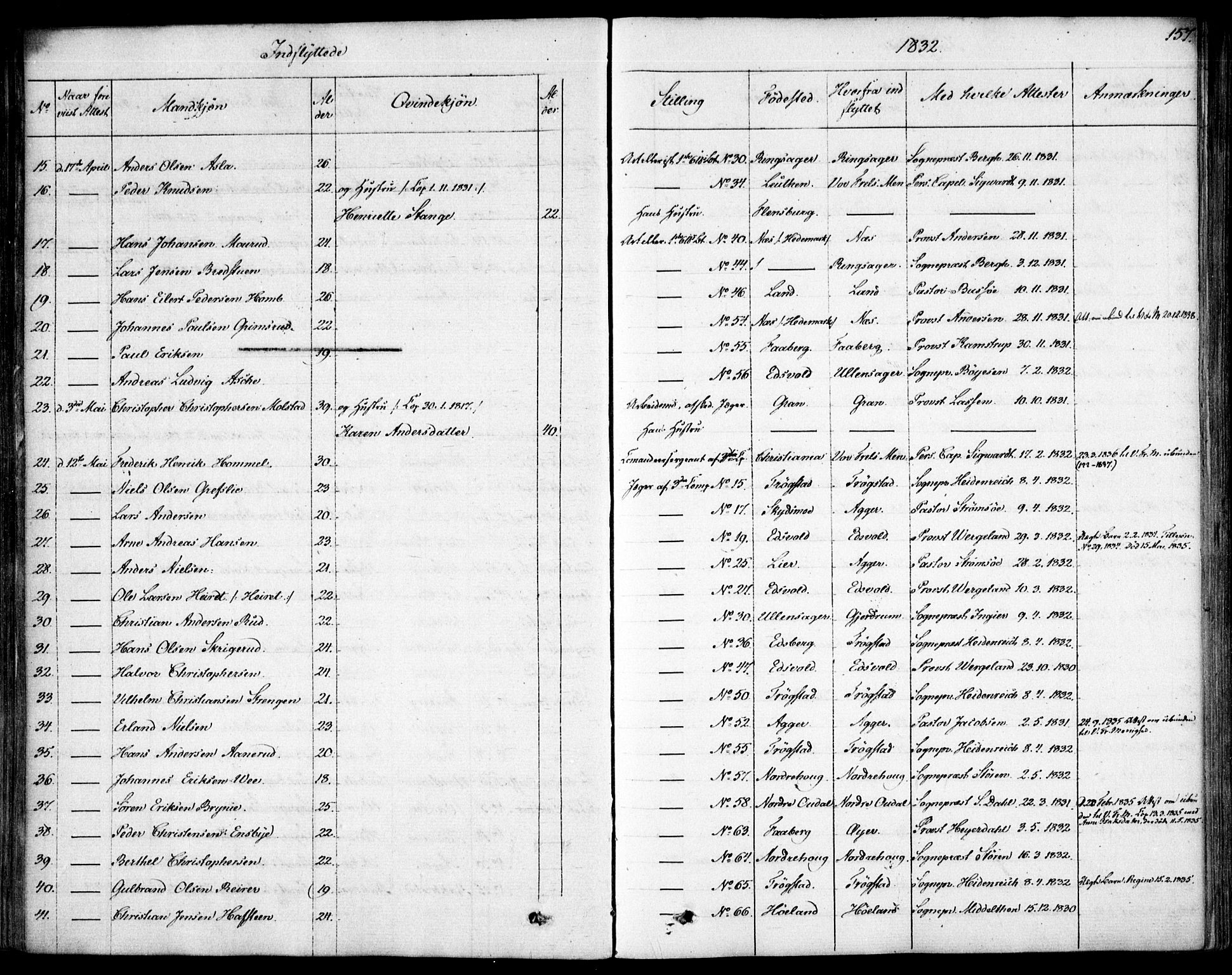 Garnisonsmenigheten Kirkebøker, AV/SAO-A-10846/F/Fa/L0007: Parish register (official) no. 7, 1828-1881, p. 157