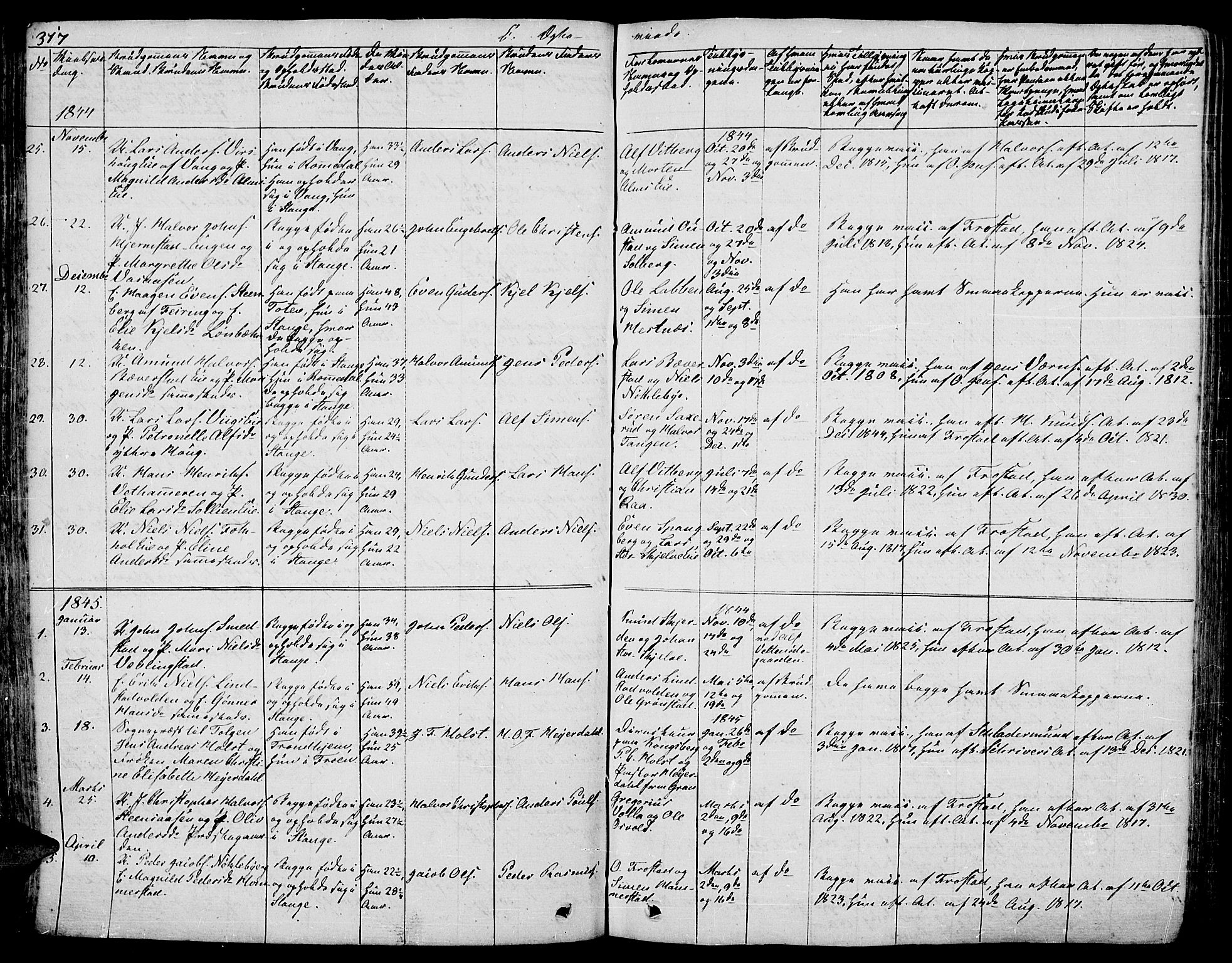 Stange prestekontor, SAH/PREST-002/L/L0003: Parish register (copy) no. 3, 1840-1864, p. 317
