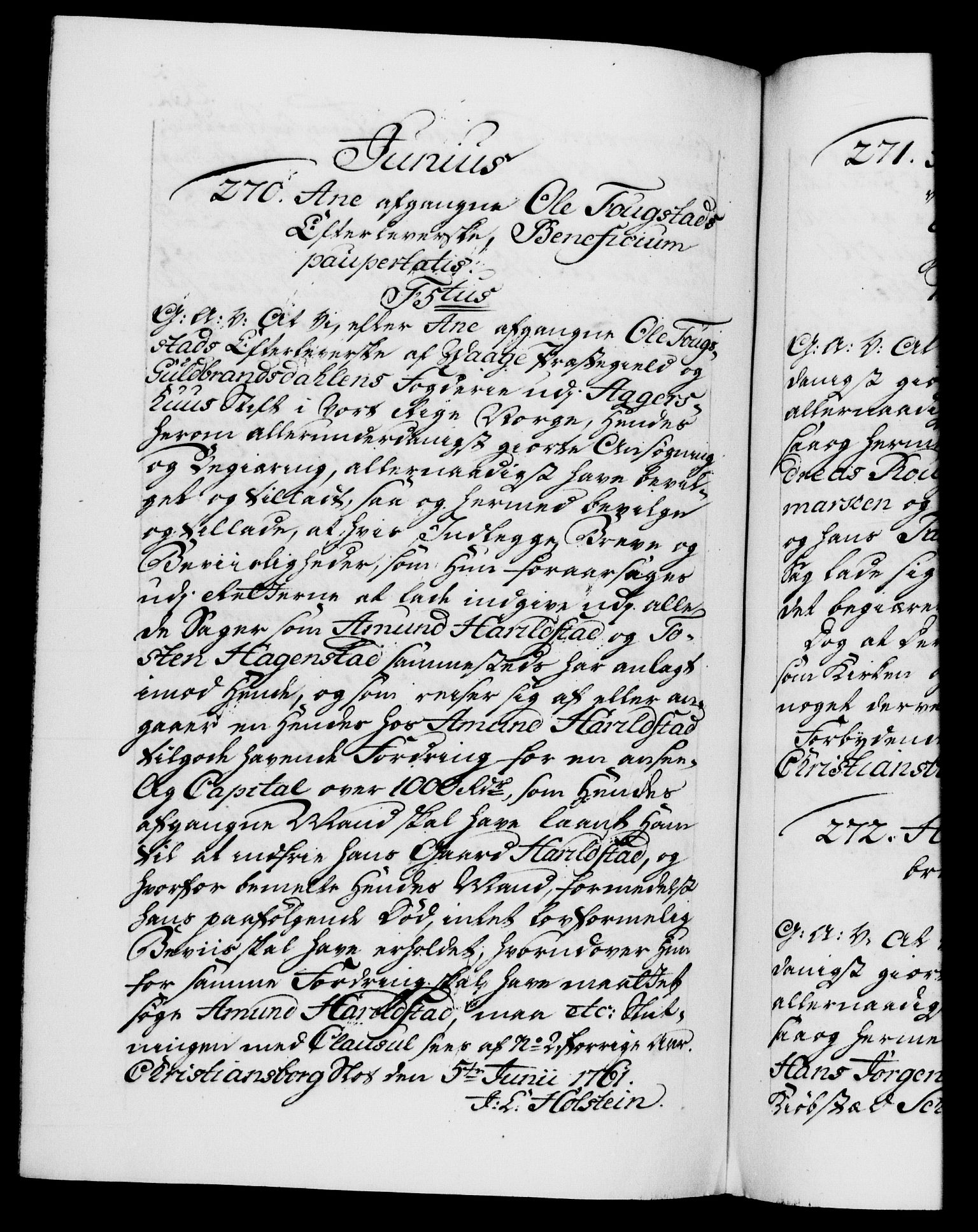 Danske Kanselli 1572-1799, AV/RA-EA-3023/F/Fc/Fca/Fcaa/L0041: Norske registre, 1760-1762, p. 462b