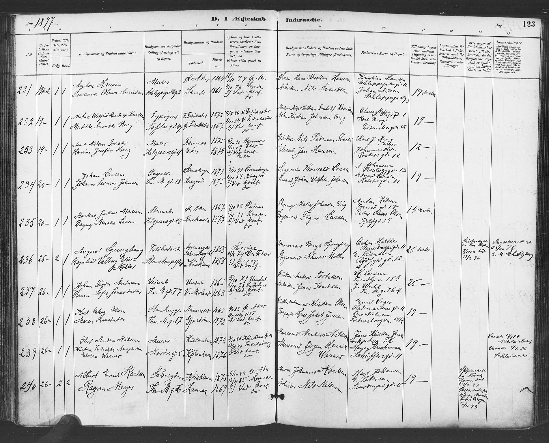 Paulus prestekontor Kirkebøker, AV/SAO-A-10871/F/Fa/L0009: Parish register (official) no. 9, 1891-1901, p. 123