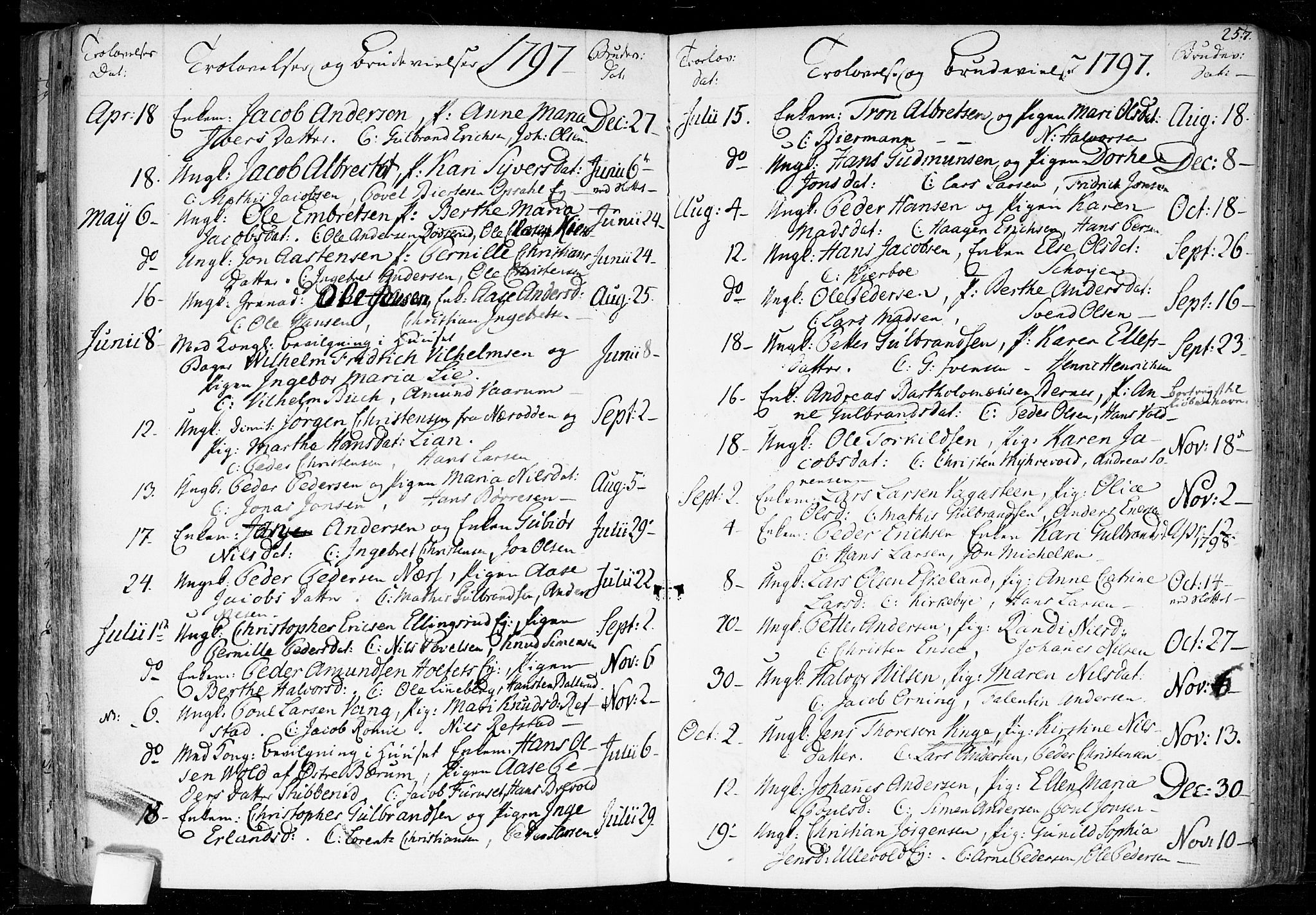 Aker prestekontor kirkebøker, SAO/A-10861/F/L0010: Parish register (official) no. 10, 1786-1809, p. 257