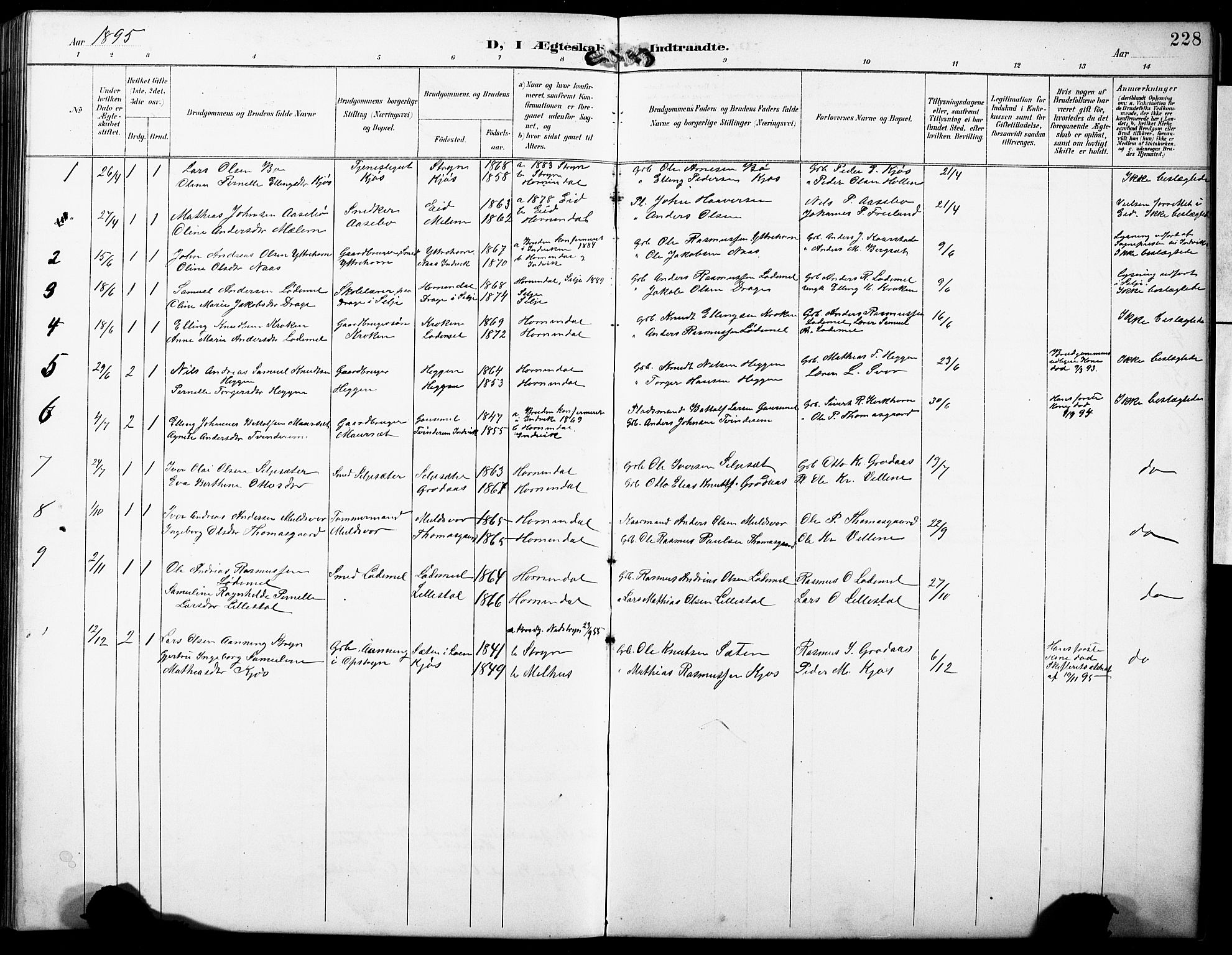 Hornindal sokneprestembete, SAB/A-82401/H/Hab: Parish register (copy) no. A 2, 1894-1927, p. 228