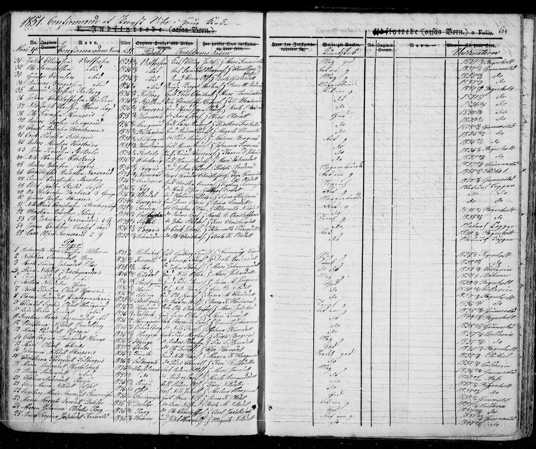 Eiker kirkebøker, AV/SAKO-A-4/G/Ga/L0002: Parish register (copy) no. I 2, 1832-1856, p. 604