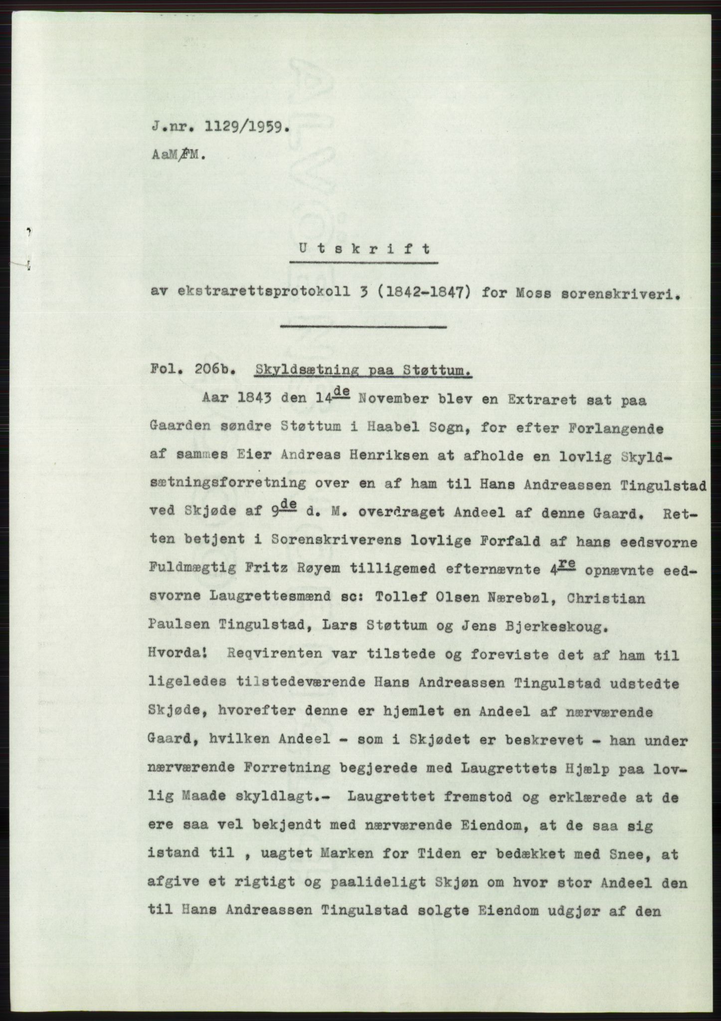 Statsarkivet i Oslo, AV/SAO-A-10621/Z/Zd/L0010: Avskrifter, j.nr 753-1498/1959, 1959, p. 162