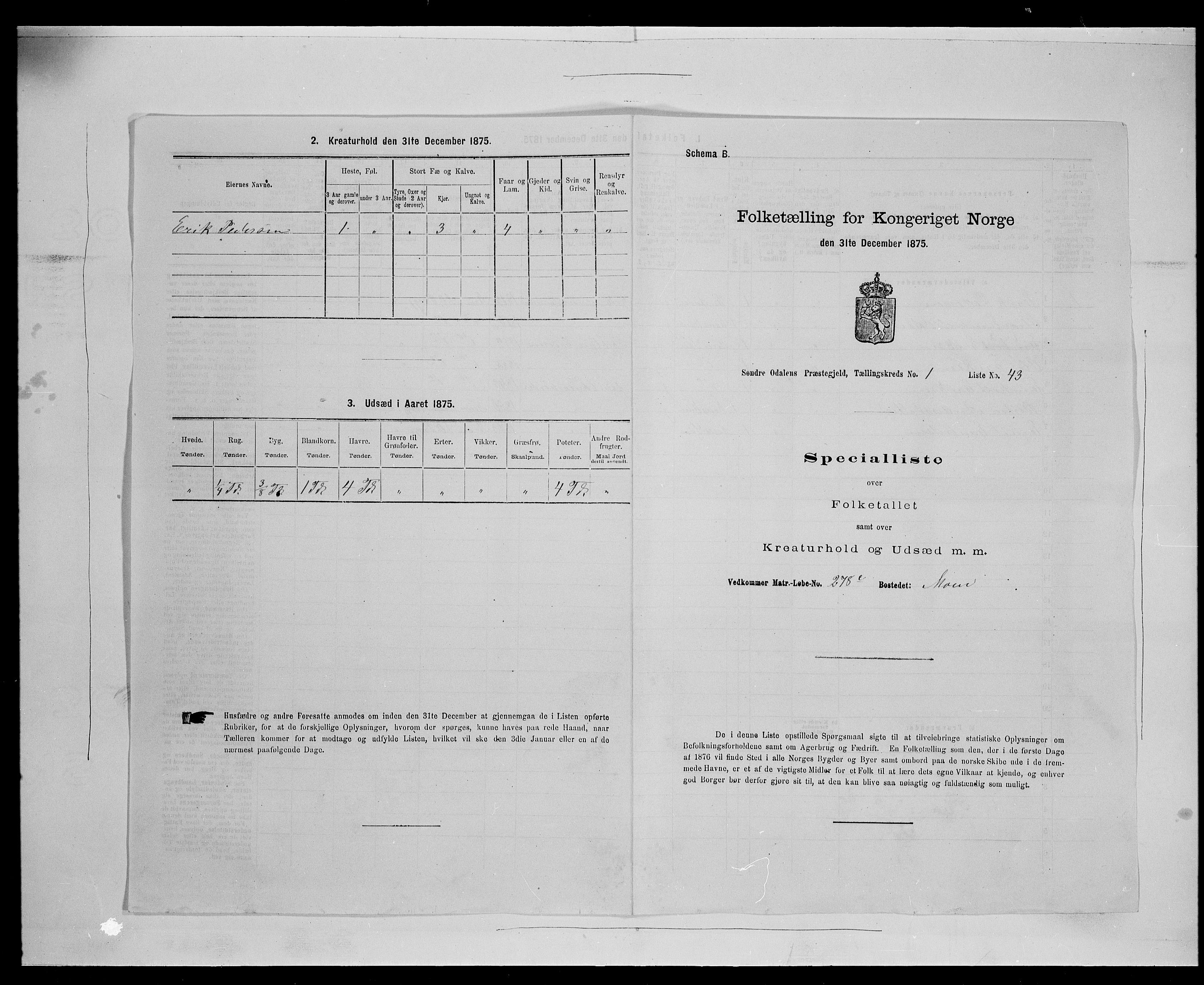 SAH, 1875 census for 0419P Sør-Odal, 1875, p. 220