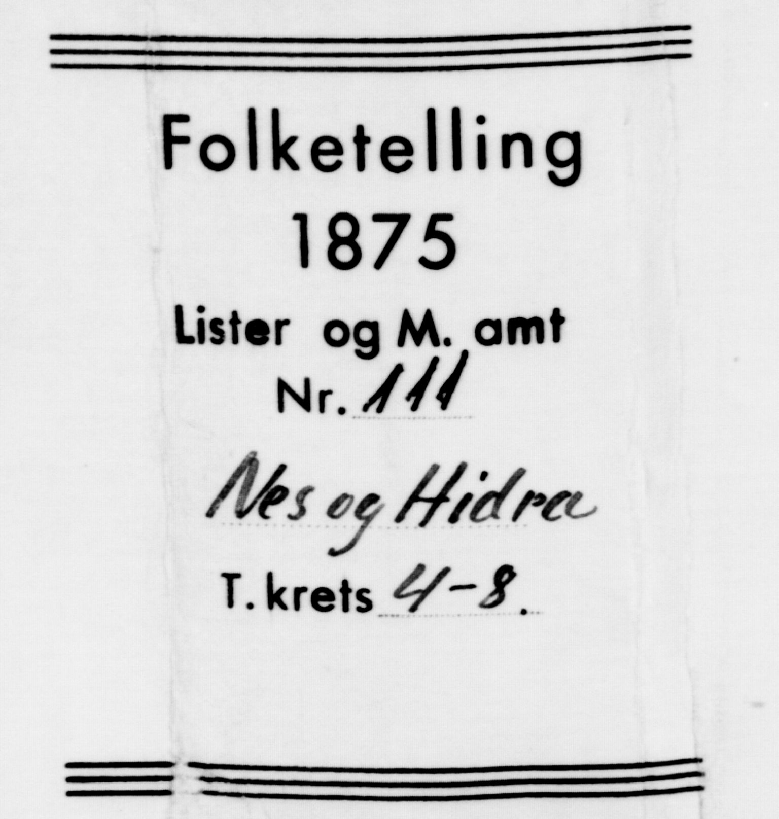 SAK, 1875 census for 1042L Flekkefjord/Nes og Hidra, 1875, p. 532