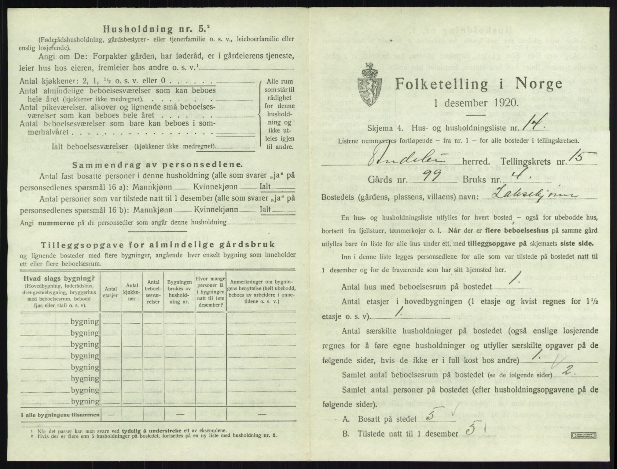 SAKO, 1920 census for Andebu, 1920, p. 865