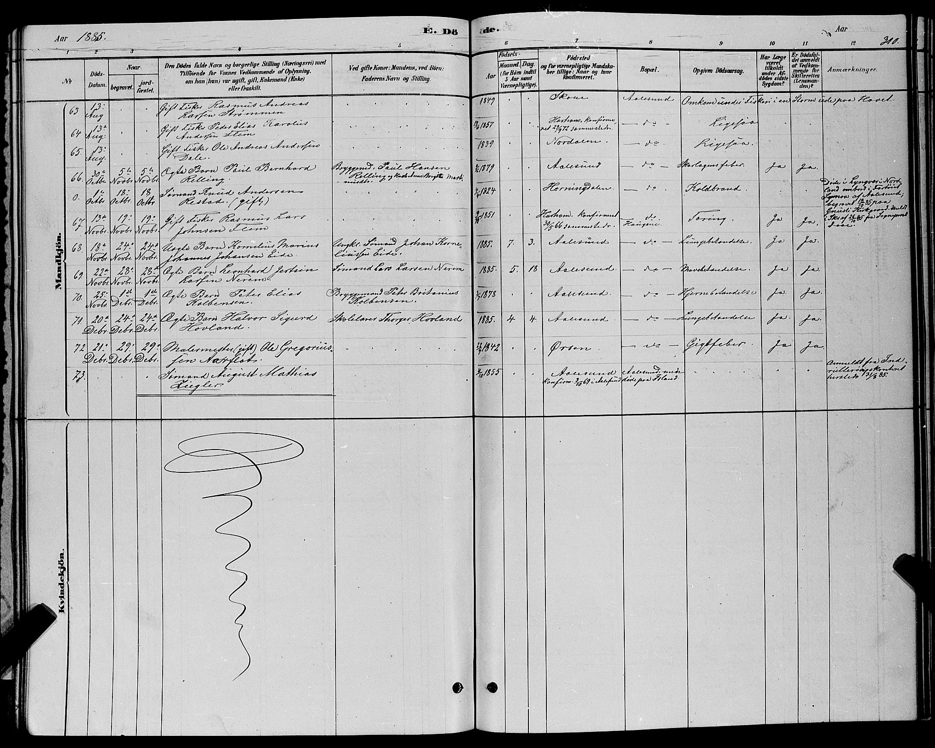 Ministerialprotokoller, klokkerbøker og fødselsregistre - Møre og Romsdal, SAT/A-1454/529/L0466: Parish register (copy) no. 529C03, 1878-1888, p. 311