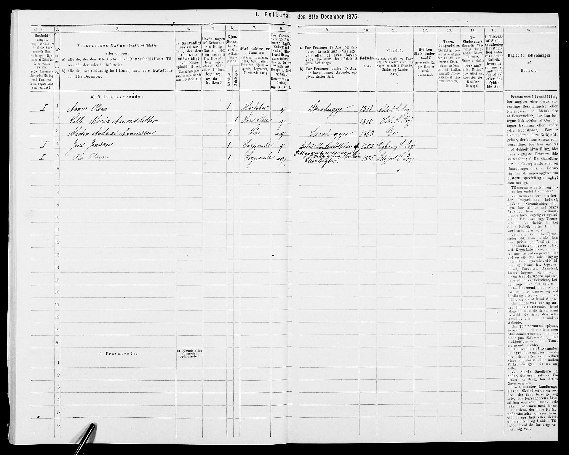 SAK, 1875 census for 0914L Holt/Holt, 1875, p. 957