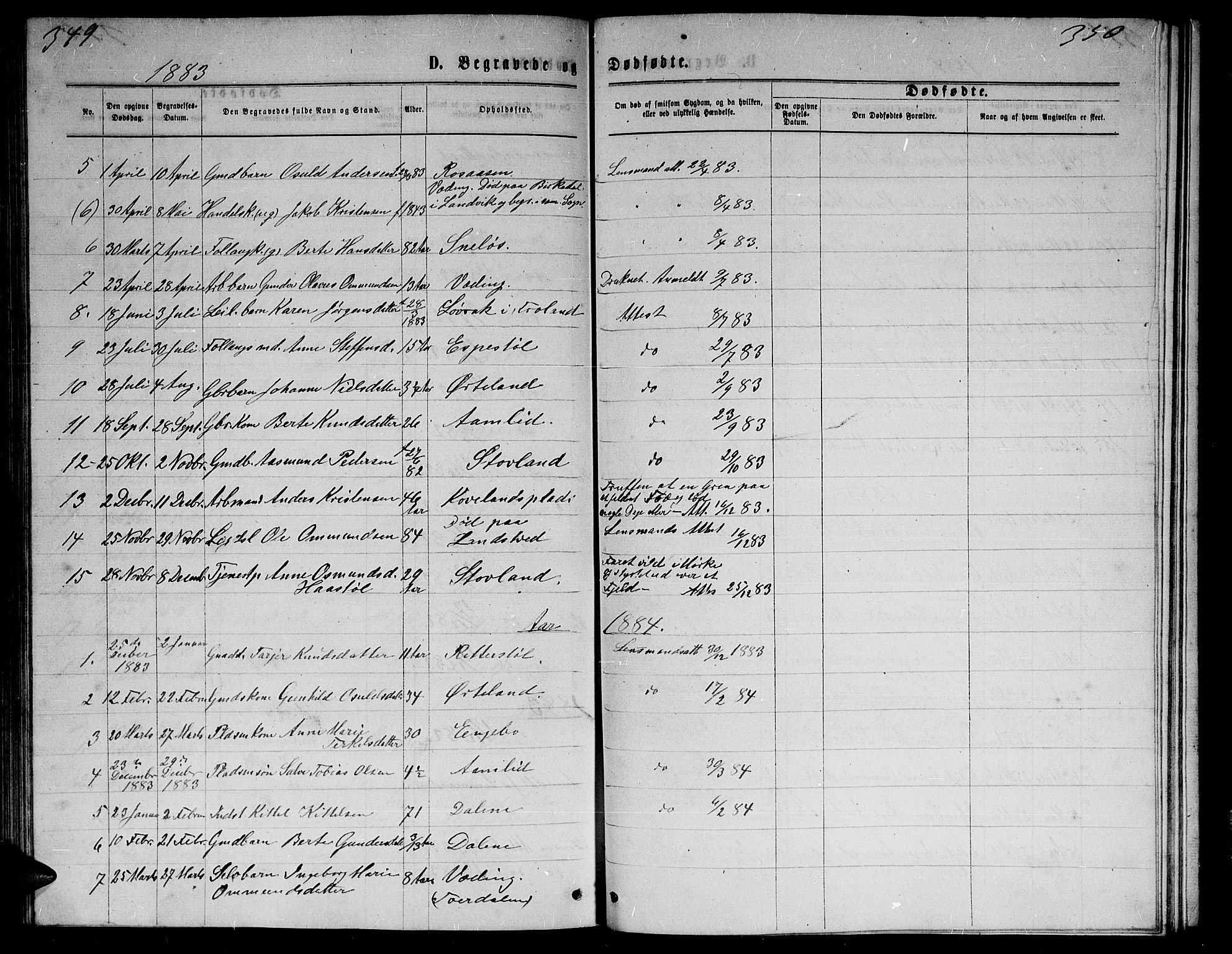 Herefoss sokneprestkontor, SAK/1111-0019/F/Fb/Fba/L0002: Parish register (copy) no. B 2, 1868-1886, p. 349-350