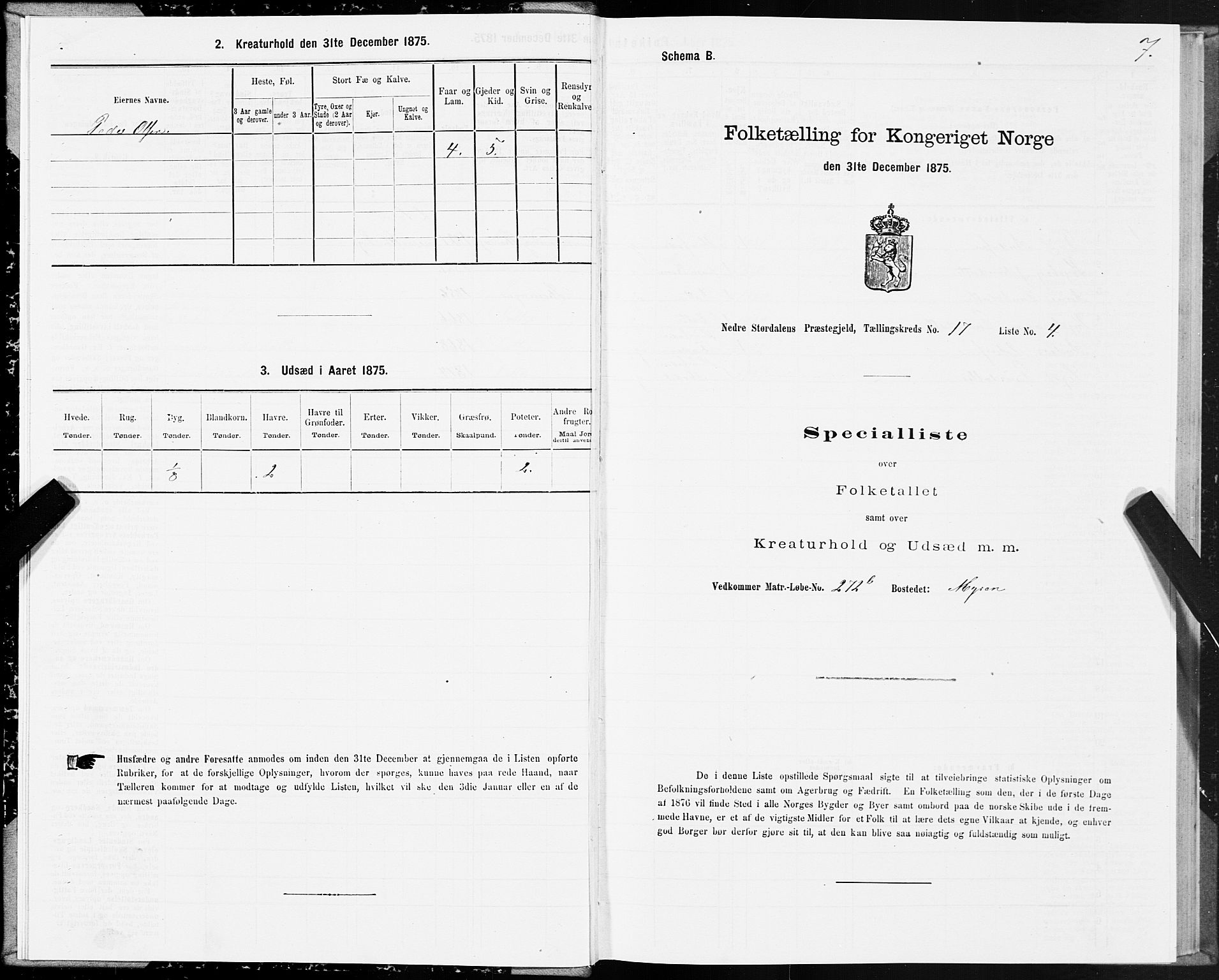 SAT, 1875 census for 1714P Nedre Stjørdal, 1875, p. 9007