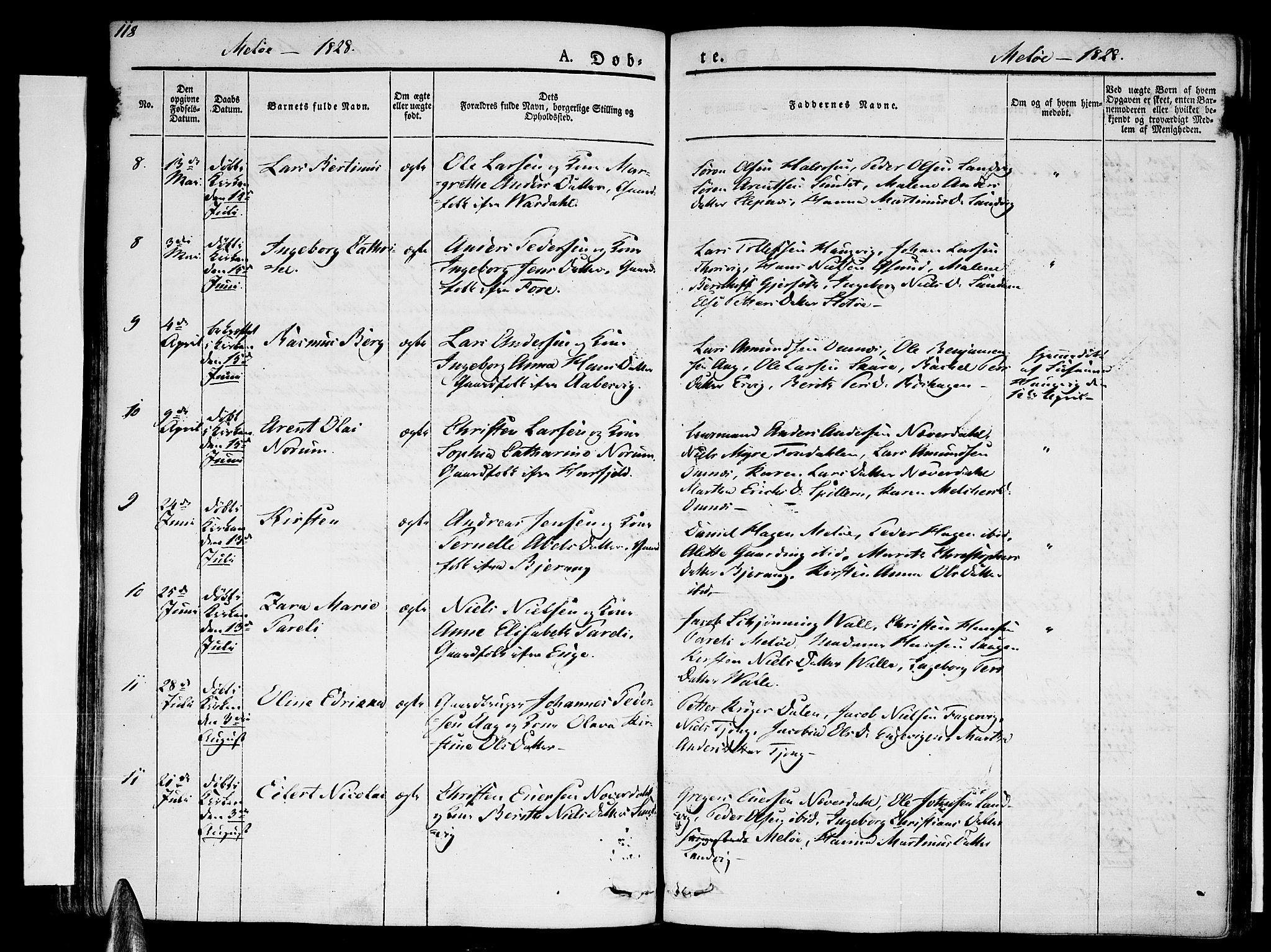 Ministerialprotokoller, klokkerbøker og fødselsregistre - Nordland, SAT/A-1459/841/L0598: Parish register (official) no. 841A06 /2, 1825-1844, p. 118