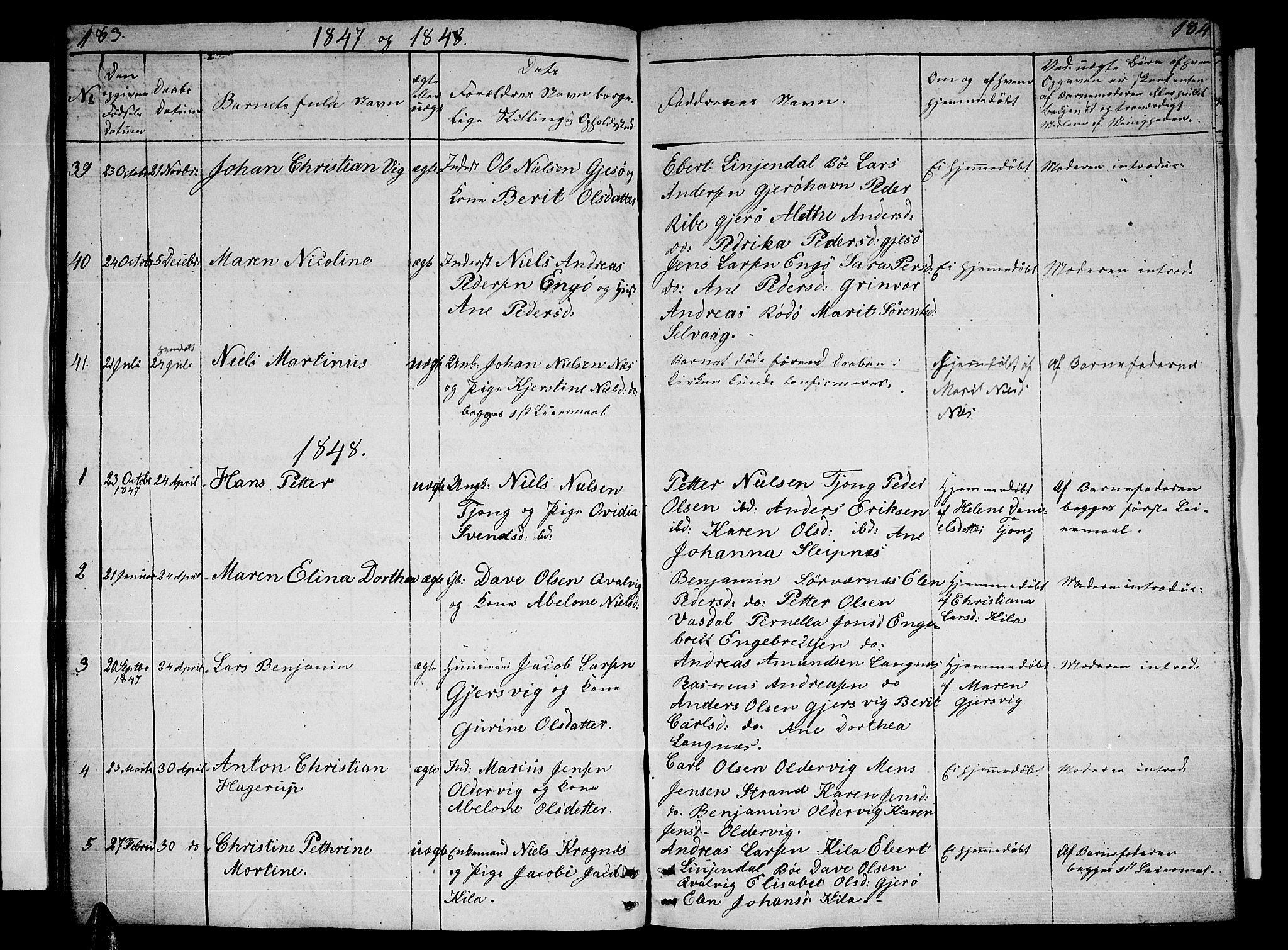 Ministerialprotokoller, klokkerbøker og fødselsregistre - Nordland, AV/SAT-A-1459/841/L0618: Parish register (copy) no. 841C02, 1833-1855, p. 183-184