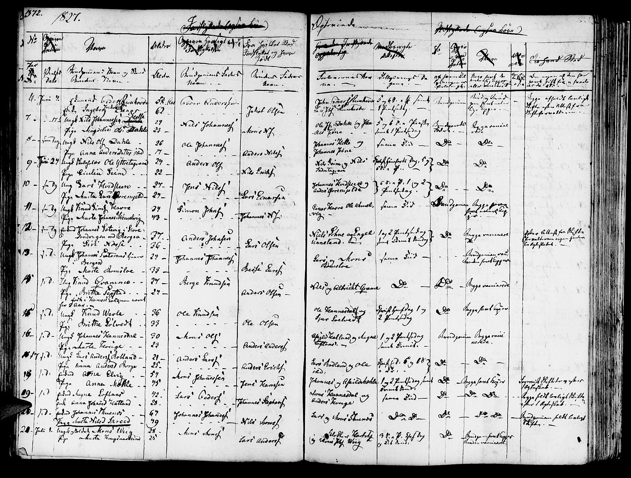 Haus sokneprestembete, AV/SAB-A-75601/H/Haa: Parish register (official) no. A 13, 1821-1827, p. 372