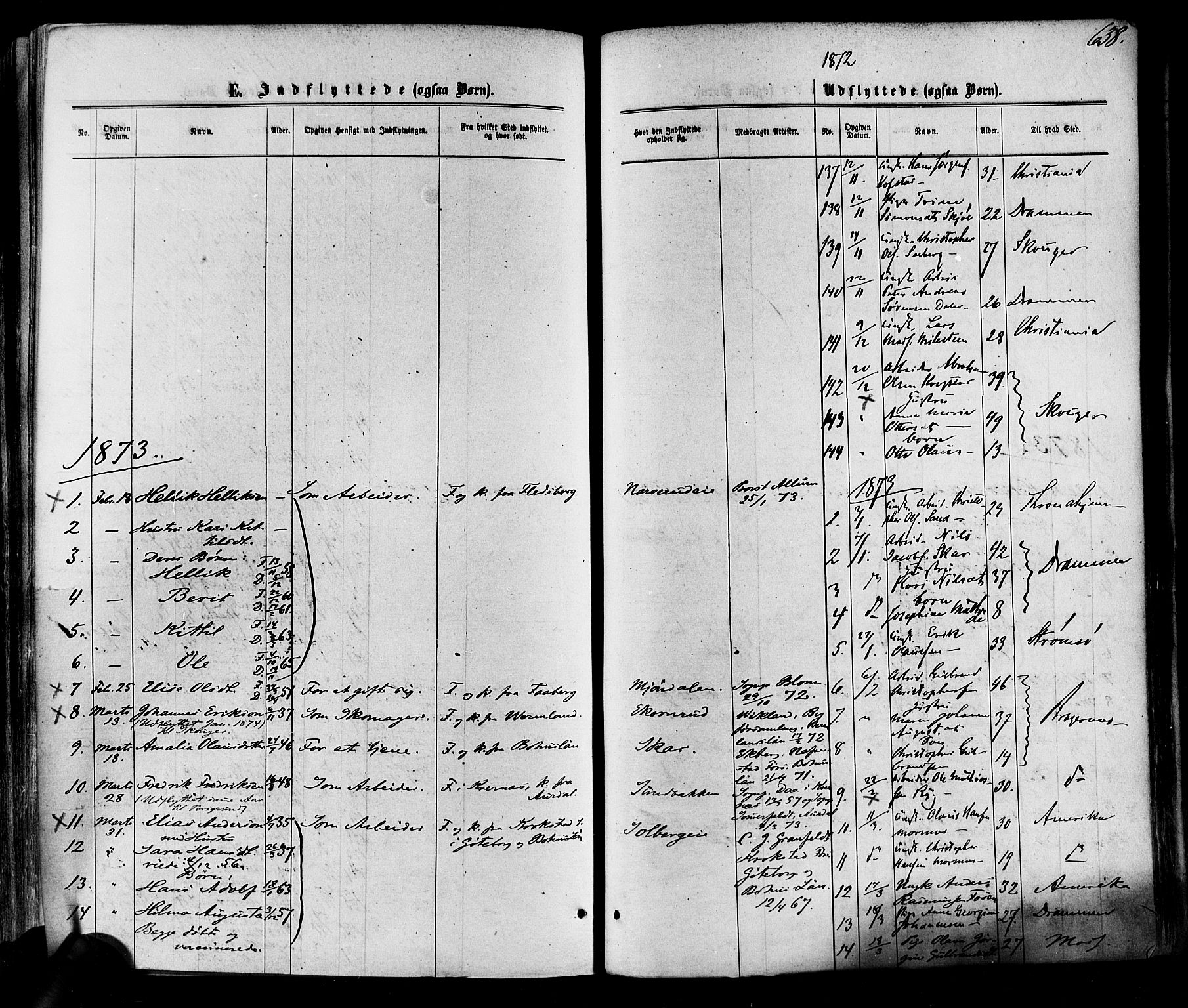 Eiker kirkebøker, AV/SAKO-A-4/F/Fa/L0017: Parish register (official) no. I 17, 1869-1877, p. 638