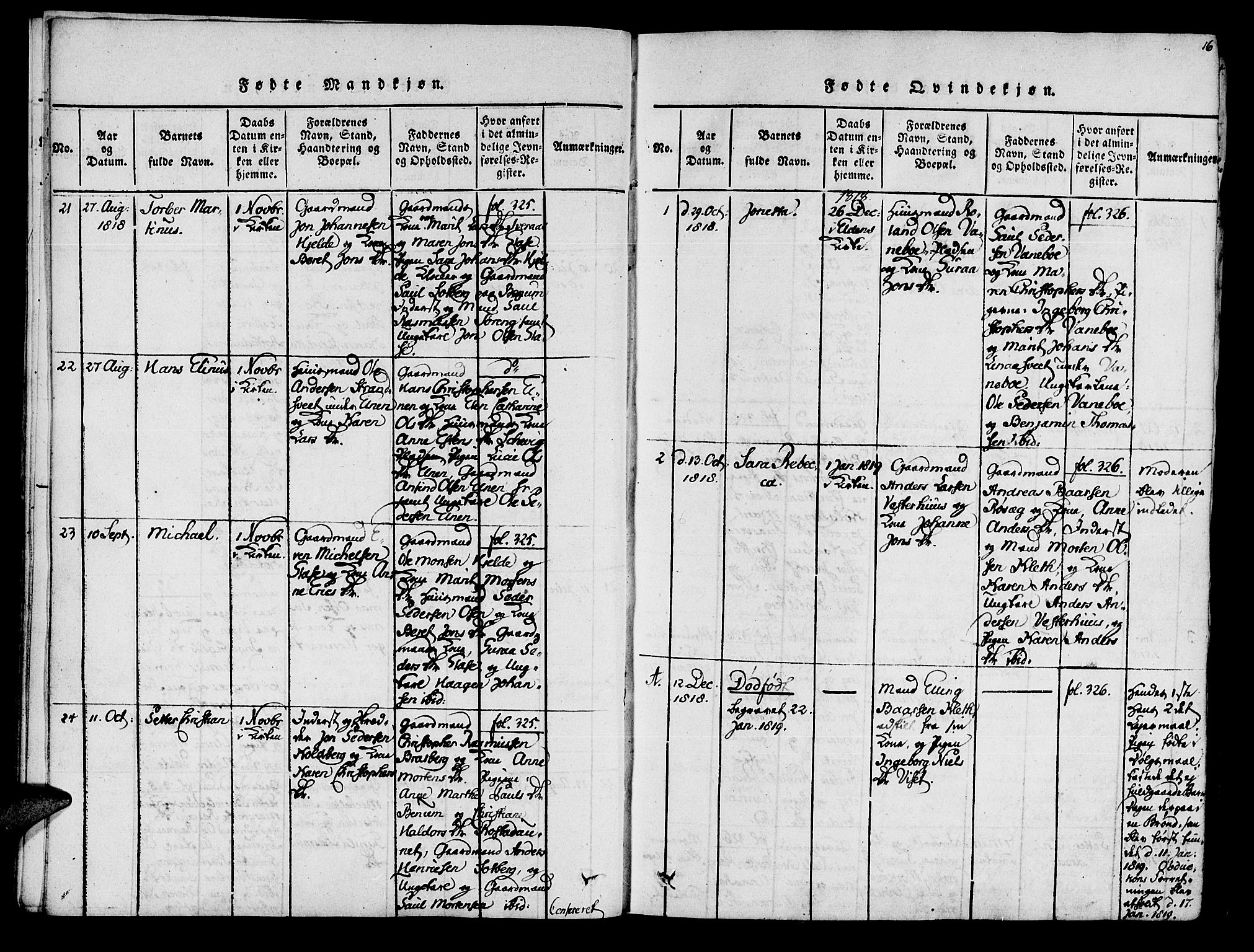 Ministerialprotokoller, klokkerbøker og fødselsregistre - Nord-Trøndelag, SAT/A-1458/741/L0387: Parish register (official) no. 741A03 /1, 1817-1822, p. 16