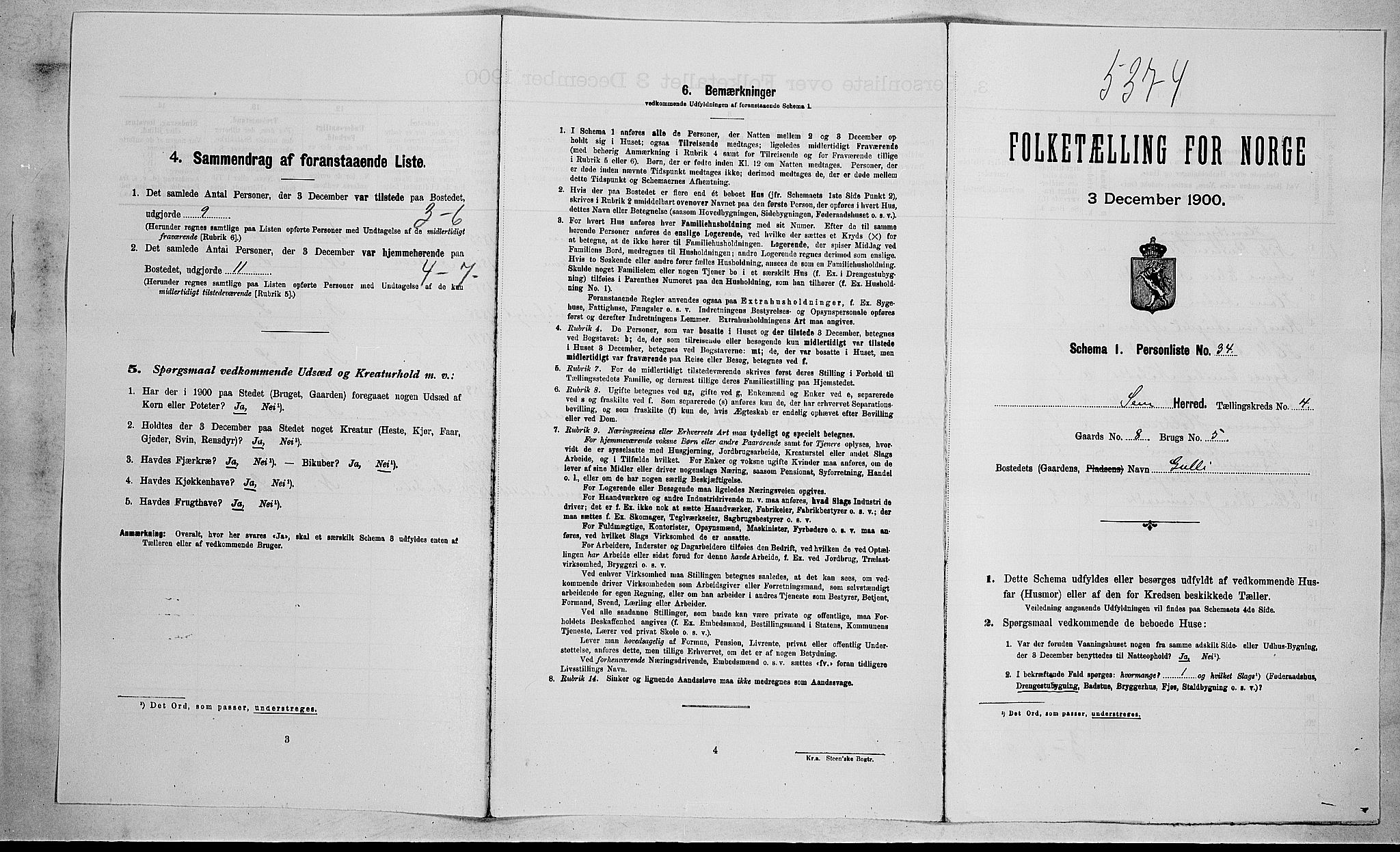 RA, 1900 census for Sem, 1900, p. 577