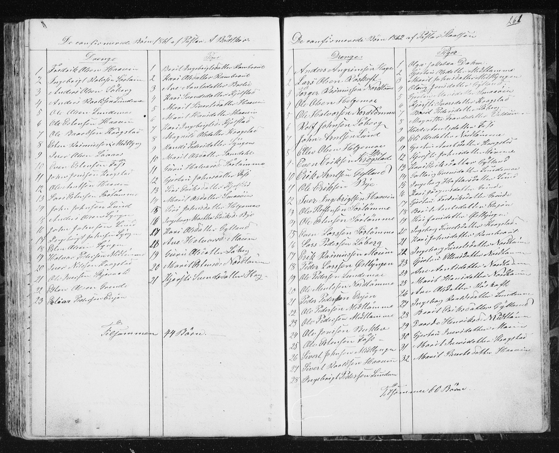 Ministerialprotokoller, klokkerbøker og fødselsregistre - Sør-Trøndelag, SAT/A-1456/692/L1110: Parish register (copy) no. 692C05, 1849-1889, p. 261