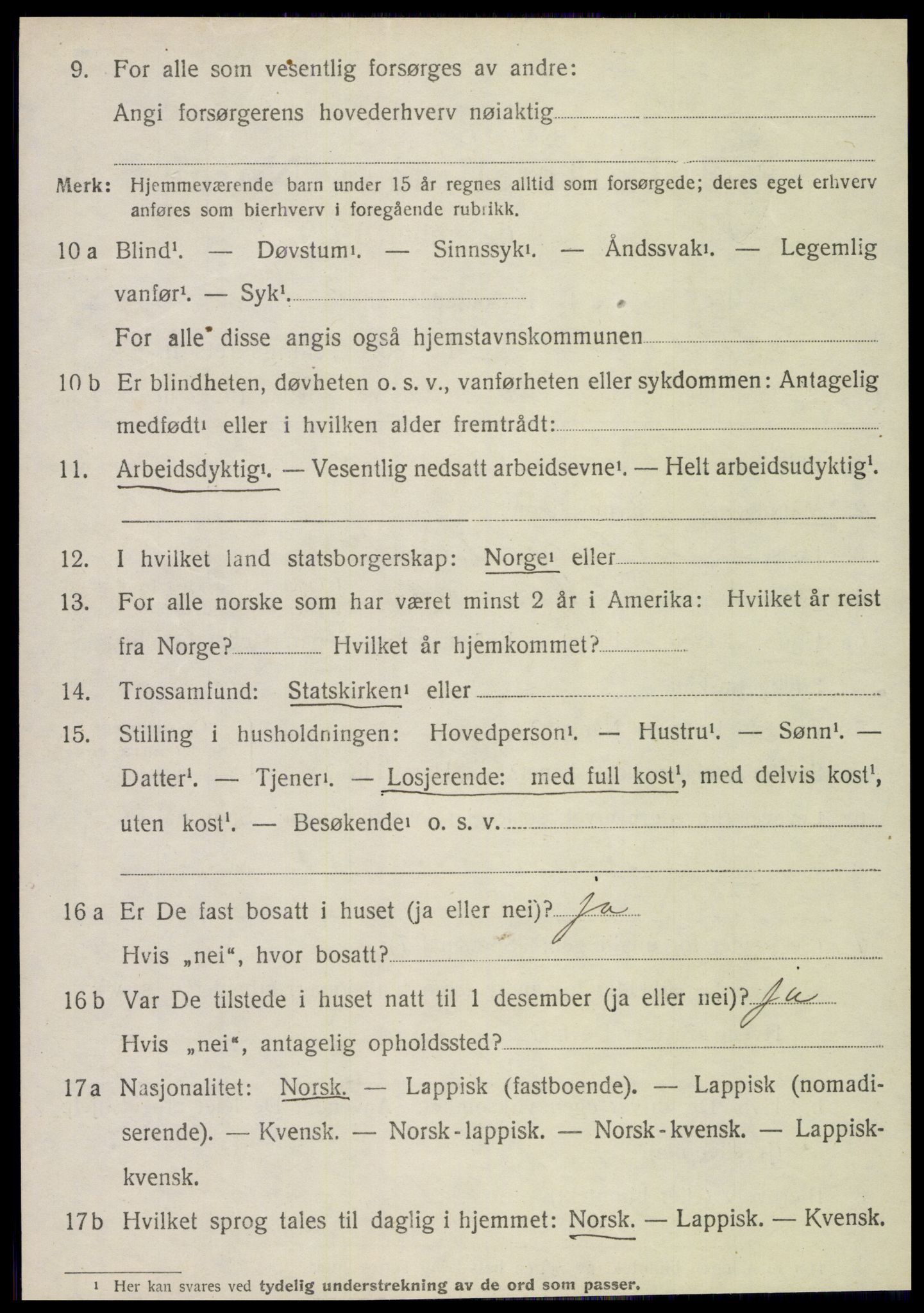 SAT, 1920 census for Foldereid, 1920, p. 1517