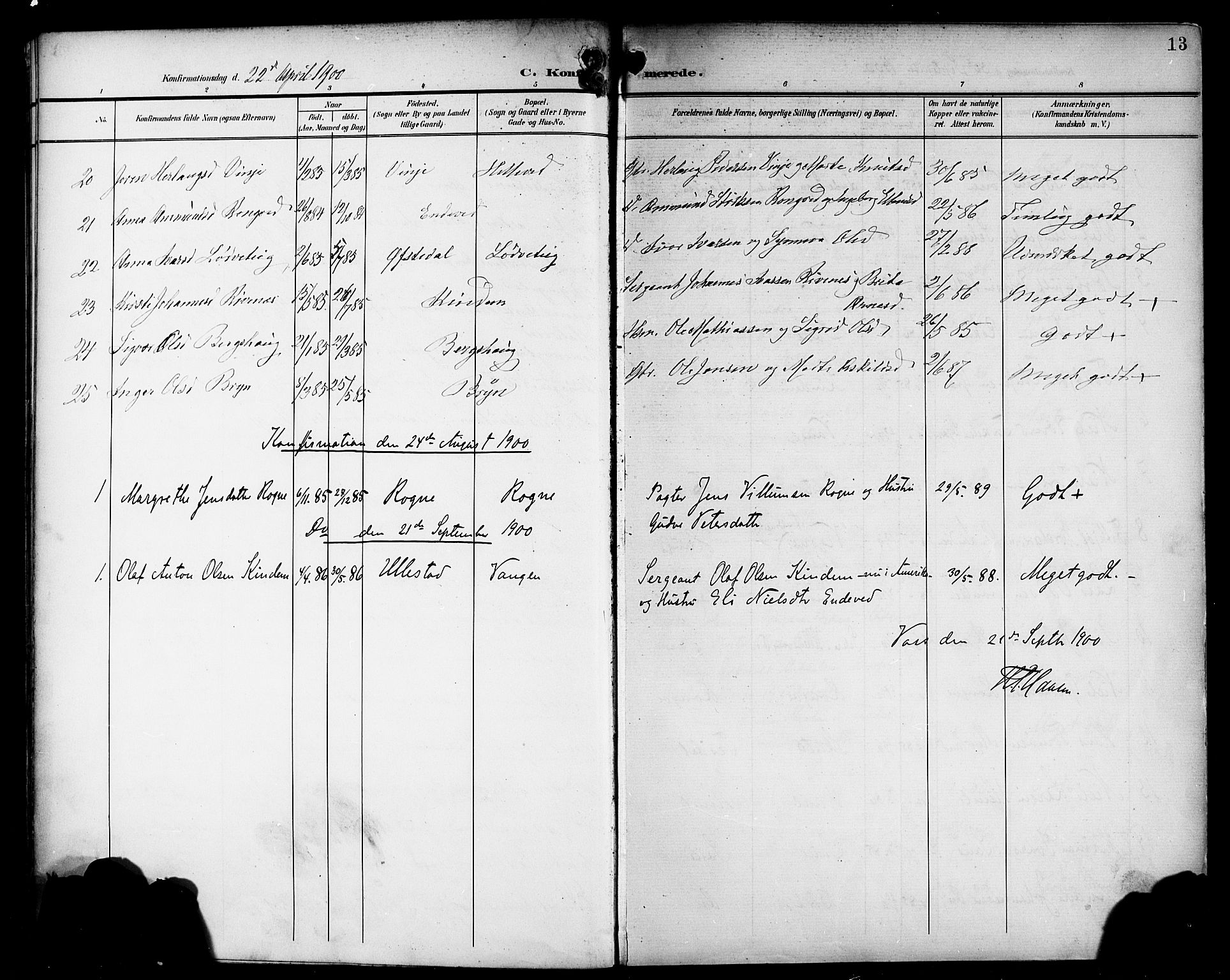 Voss sokneprestembete, AV/SAB-A-79001/H/Haa: Parish register (official) no. B 2, 1899-1922, p. 13