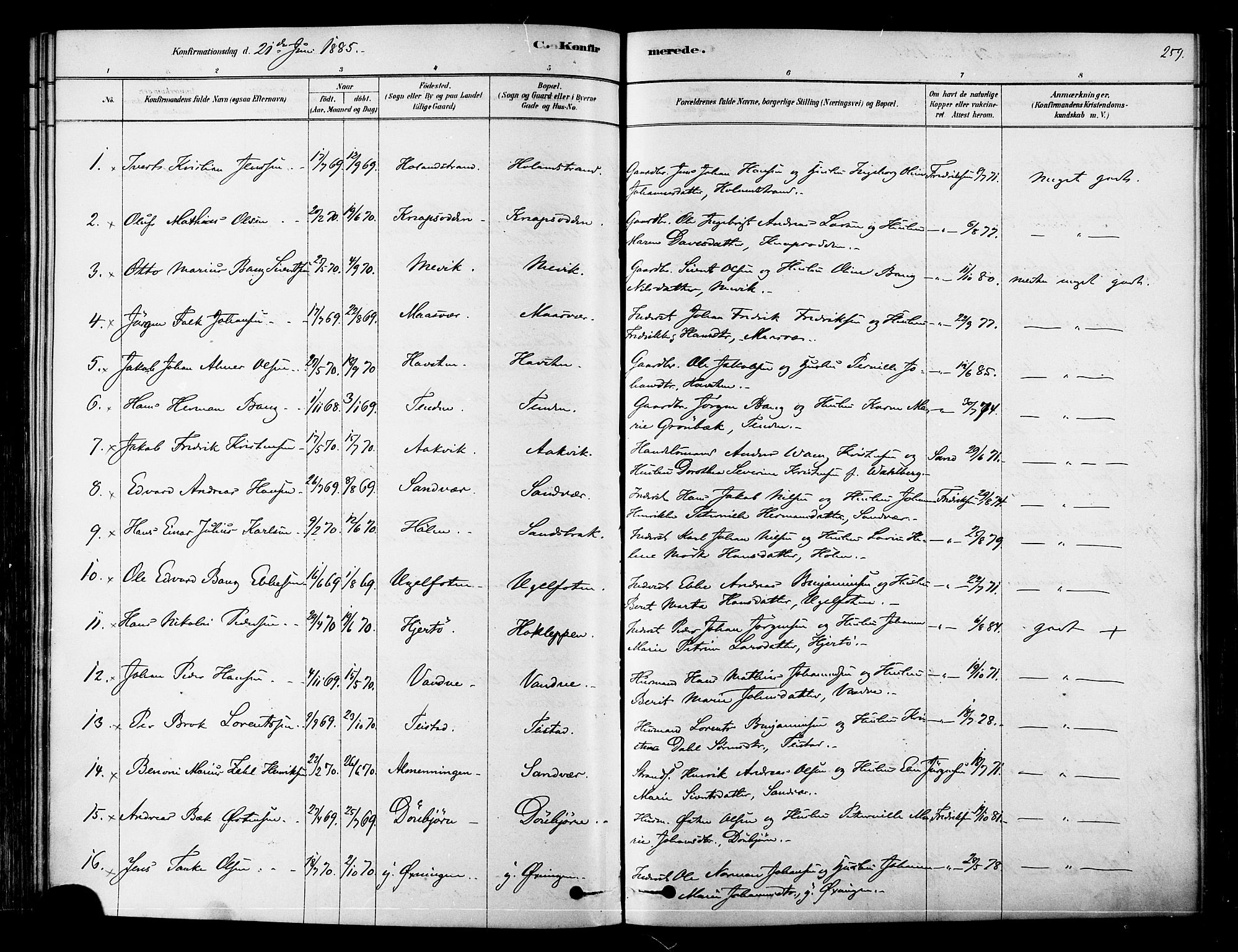 Ministerialprotokoller, klokkerbøker og fødselsregistre - Nordland, SAT/A-1459/834/L0507: Parish register (official) no. 834A05, 1878-1892, p. 259