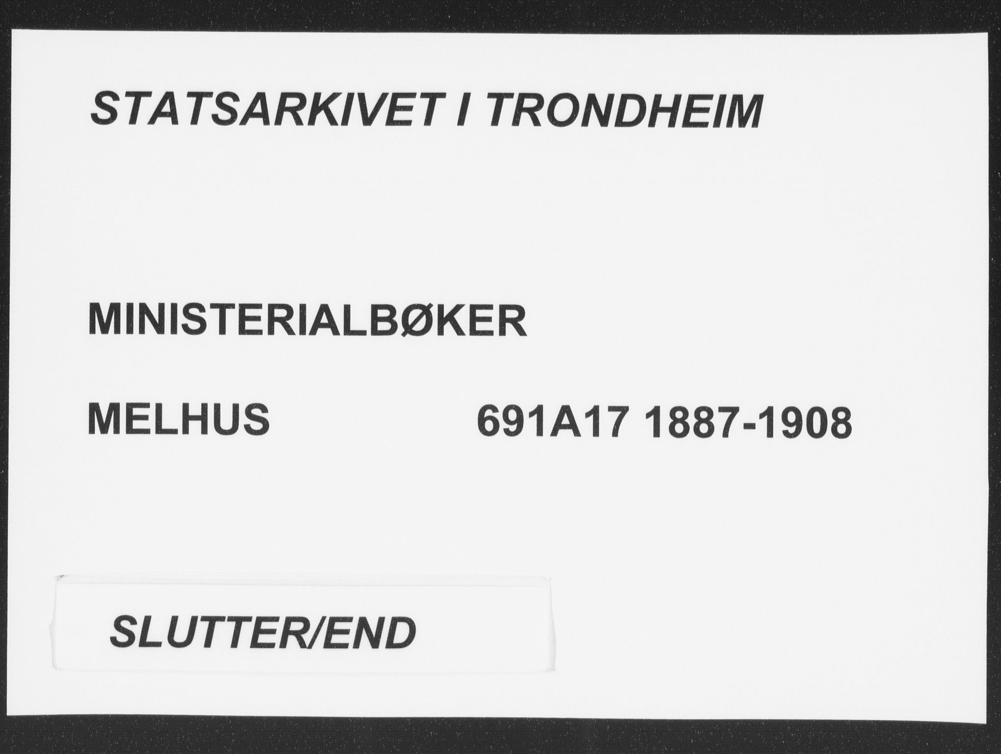 Ministerialprotokoller, klokkerbøker og fødselsregistre - Sør-Trøndelag, SAT/A-1456/691/L1085: Parish register (official) no. 691A17, 1887-1908