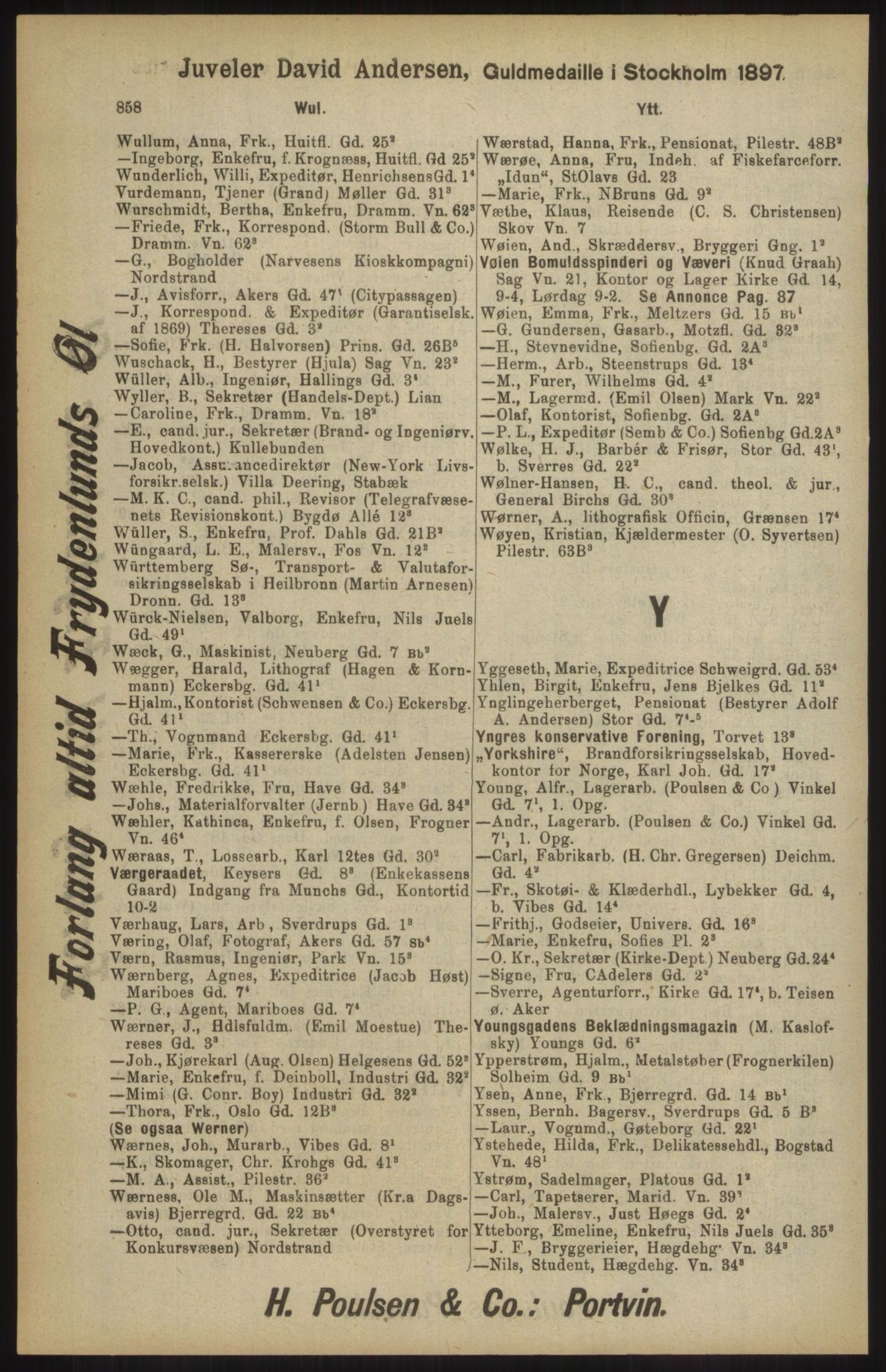 Kristiania/Oslo adressebok, PUBL/-, 1904, p. 858