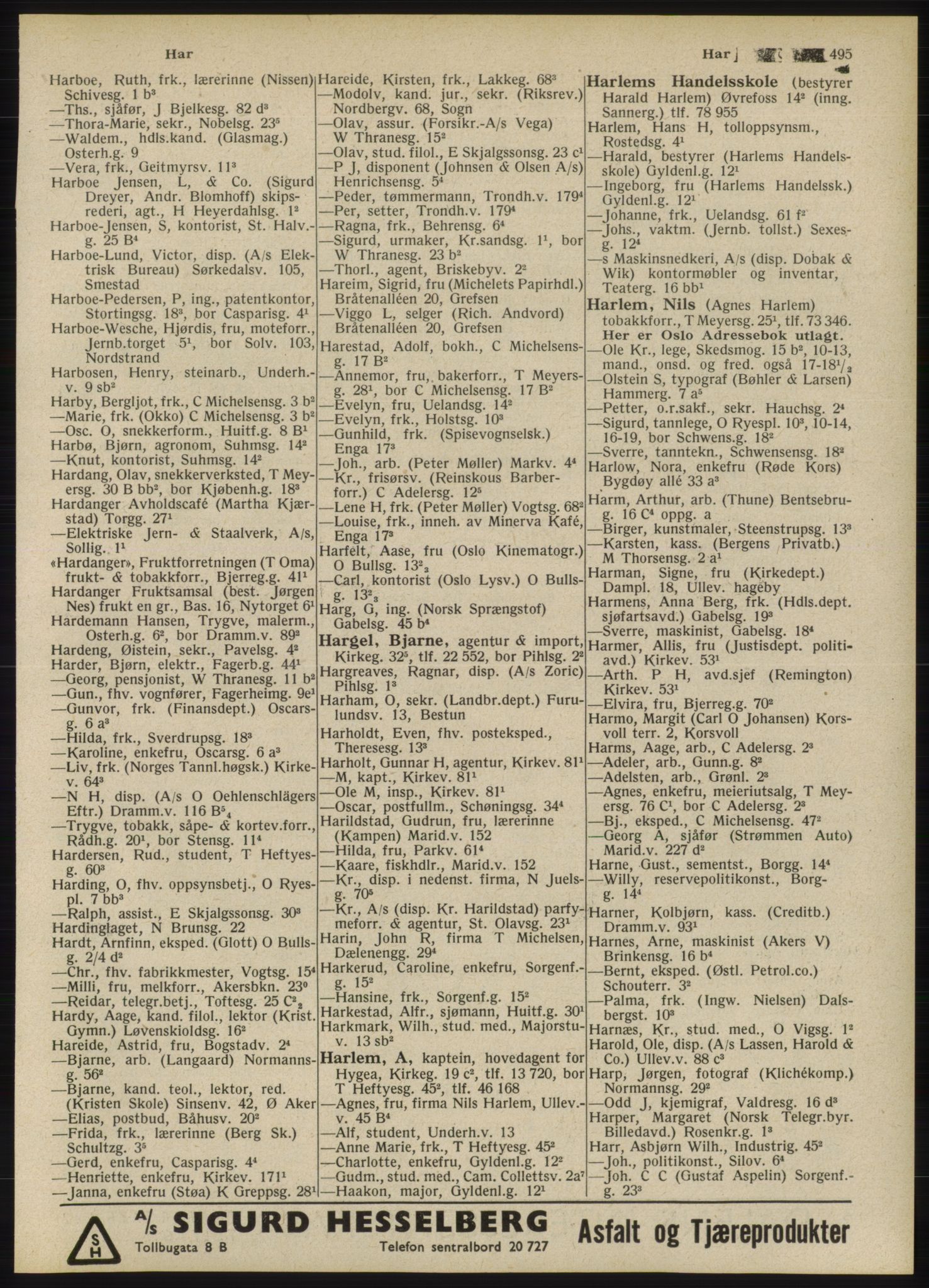 Kristiania/Oslo adressebok, PUBL/-, 1946, p. 495