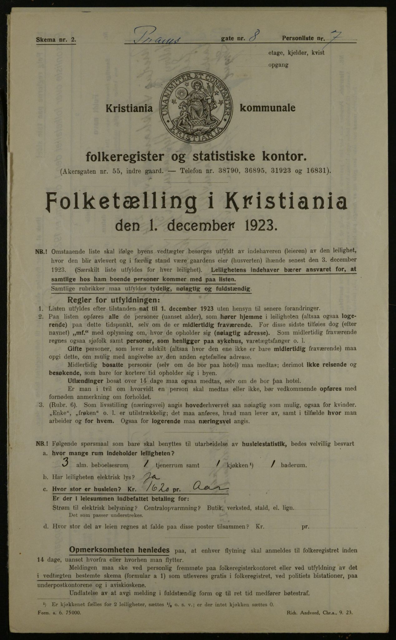 OBA, Municipal Census 1923 for Kristiania, 1923, p. 89644