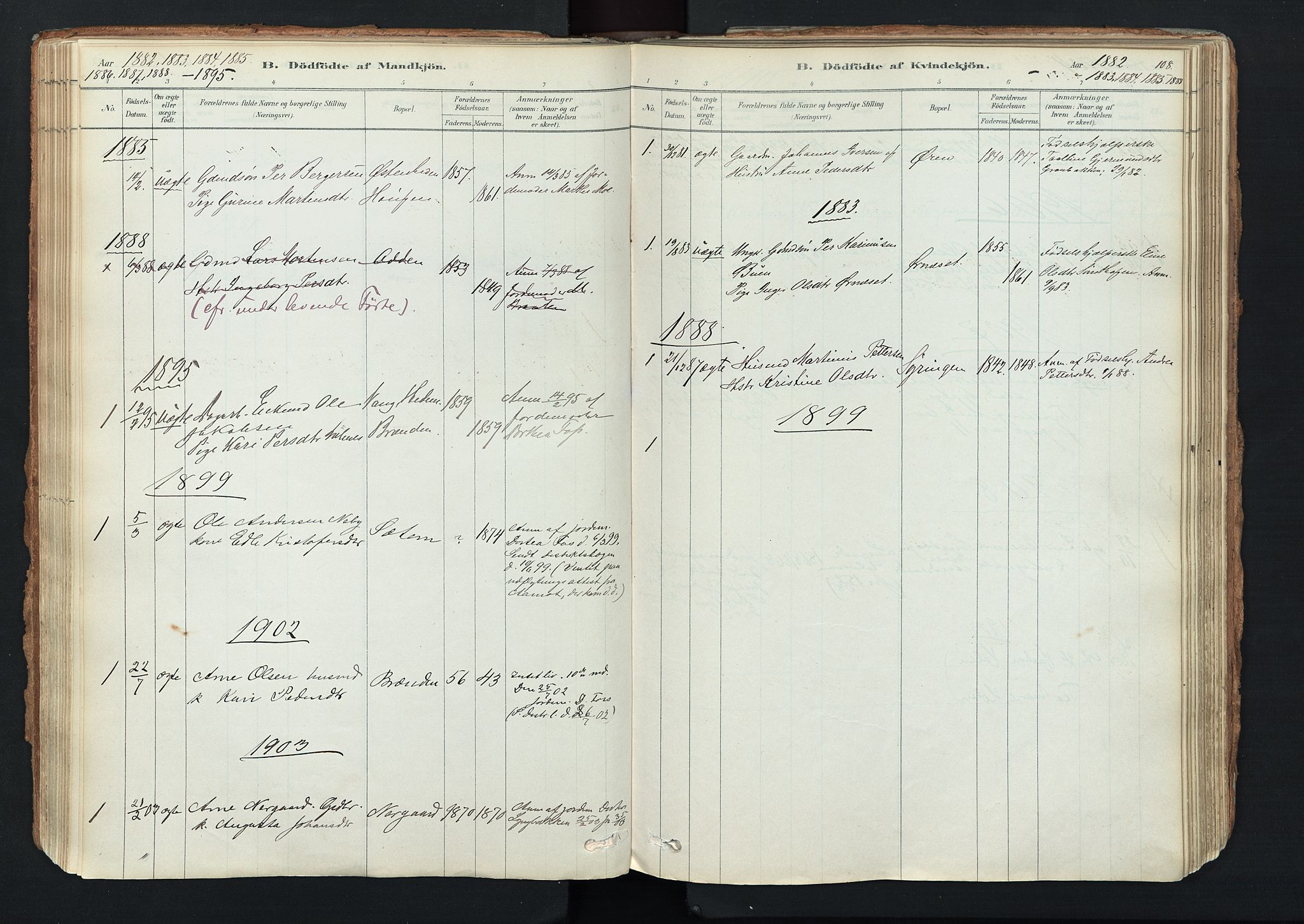Trysil prestekontor, SAH/PREST-046/H/Ha/Haa/L0011: Parish register (official) no. 11, 1878-1912, p. 108