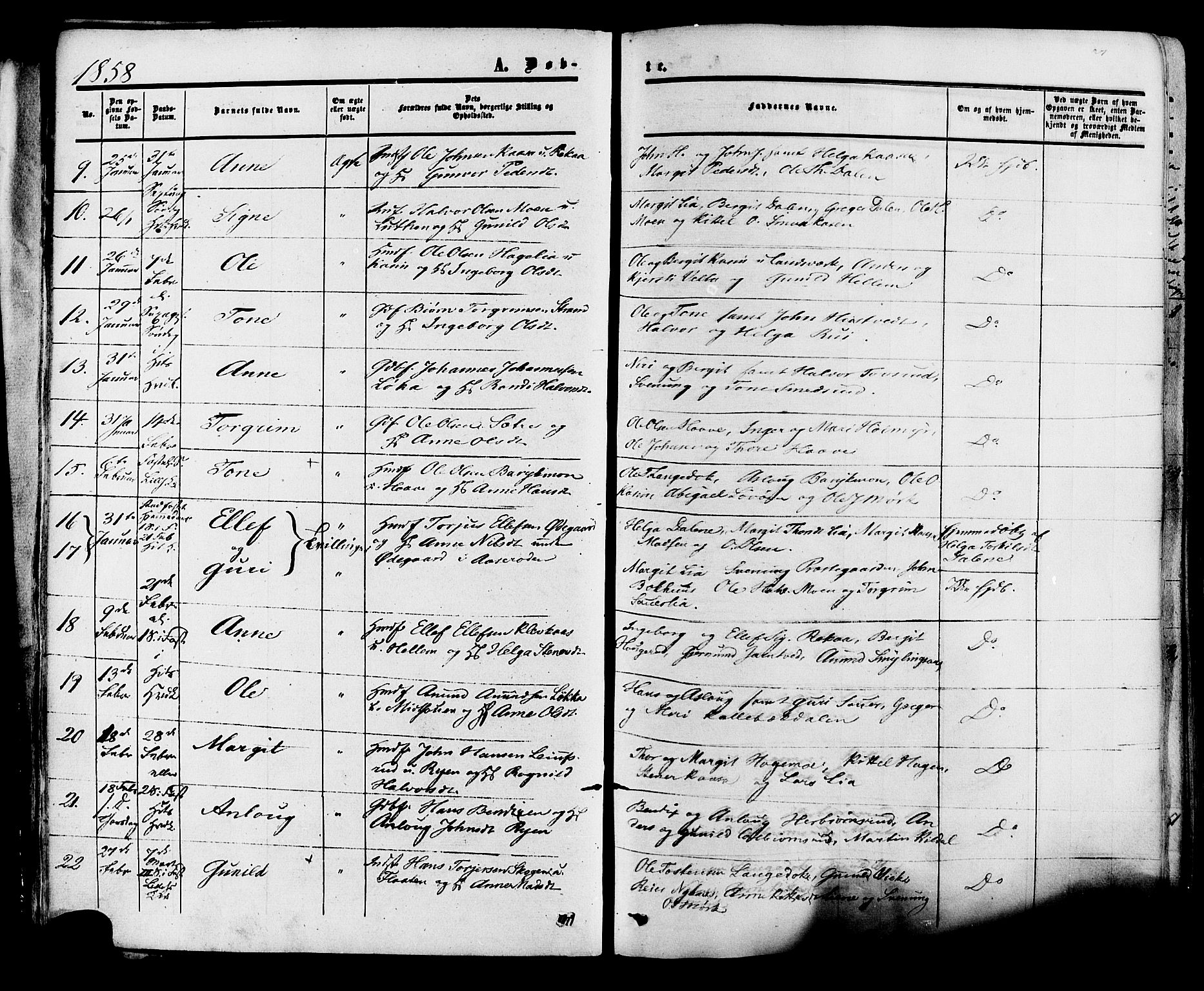 Heddal kirkebøker, AV/SAKO-A-268/F/Fa/L0007: Parish register (official) no. I 7, 1855-1877, p. 27